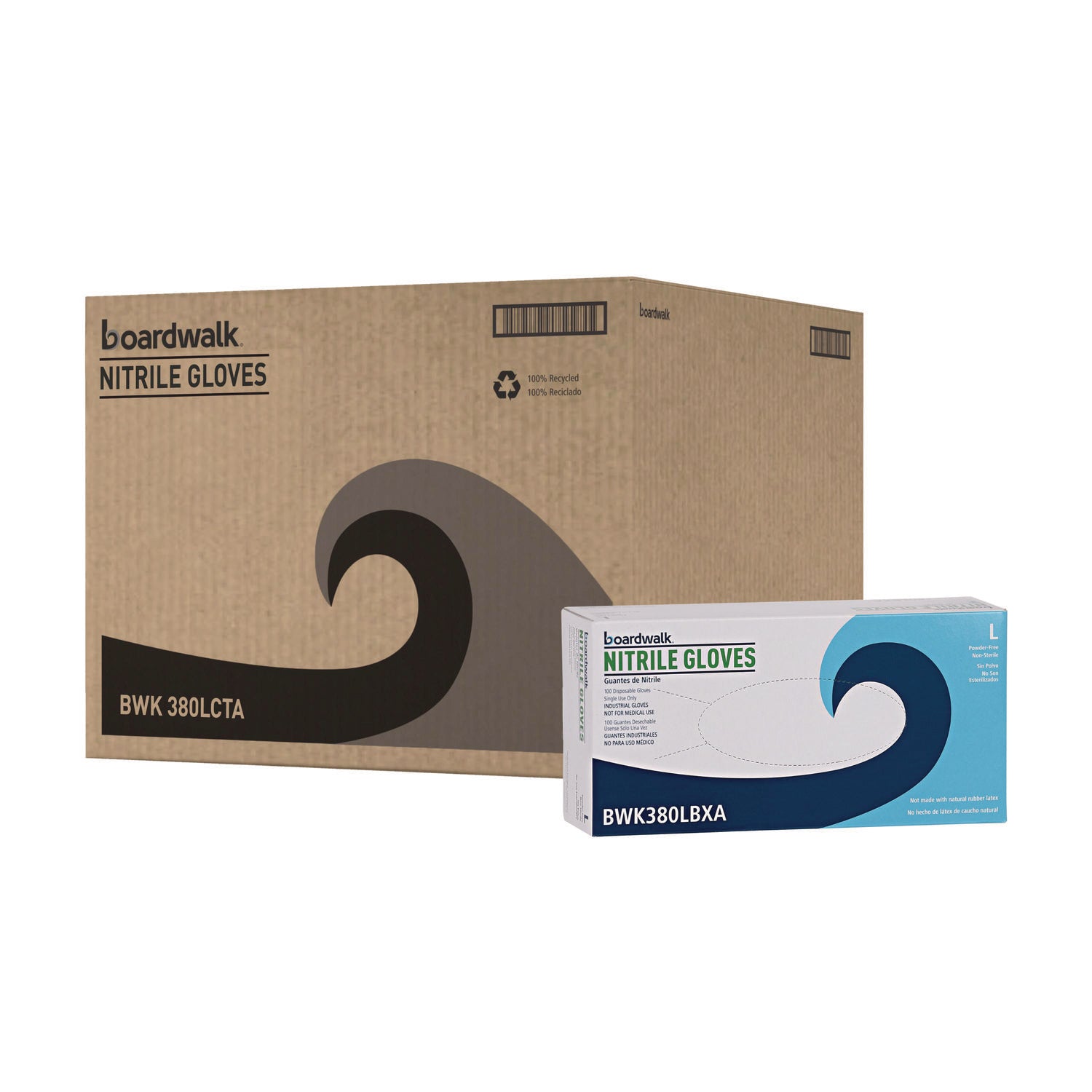 Disposable General-Purpose Nitrile Gloves, Large, Blue, 4 mil, 1,000/Carton - 1
