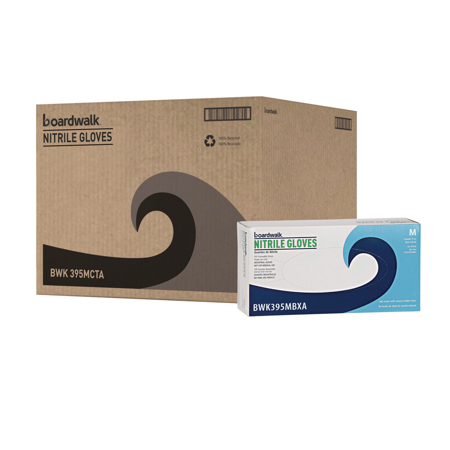 Disposable Powder-Free Nitrile Gloves, Medium, Blue, 5 mil, 1,000/Carton - 1