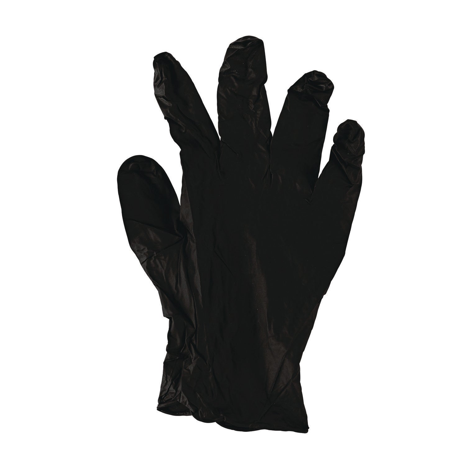 Disposable General-Purpose Powder-Free Nitrile Gloves, Medium, Black, 4.4 mil, 100/Box - 2