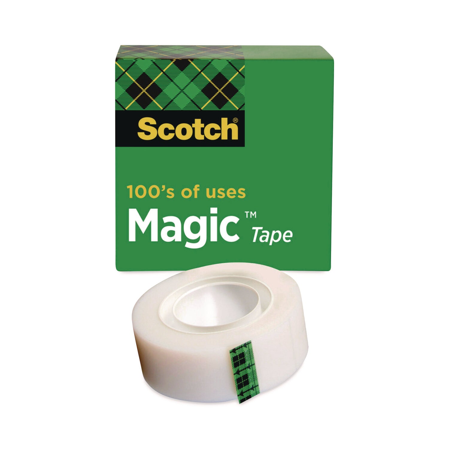Scotch 3/4"W Magic Tape - 36 yd Length x 0.75" Width - 1" Core - Split Resistant, Tear Resistant - For Mending, Splicing - 12 / Pack - Matte - Clear - 1