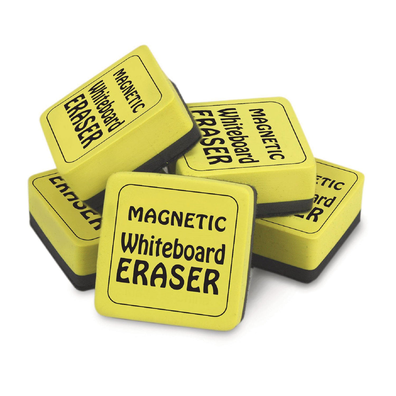 The Pencil Grip Magnetic Whiteboard Eraser - 2" Width x 2" Length - Durable, Lightweight, Soft, Magnetic - Yellow - 12 / Pack - 1