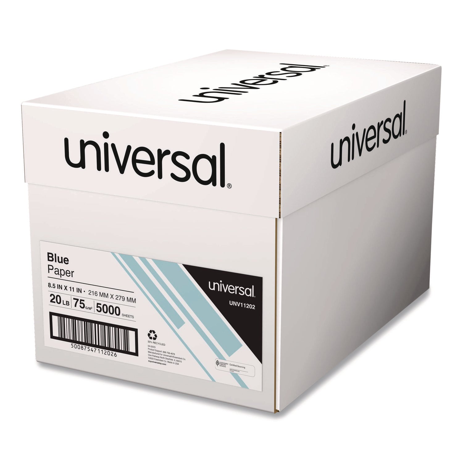 Deluxe Colored Paper, 20 lb Bond Weight, 8.5 x 11, Blue, 500/Ream - 2