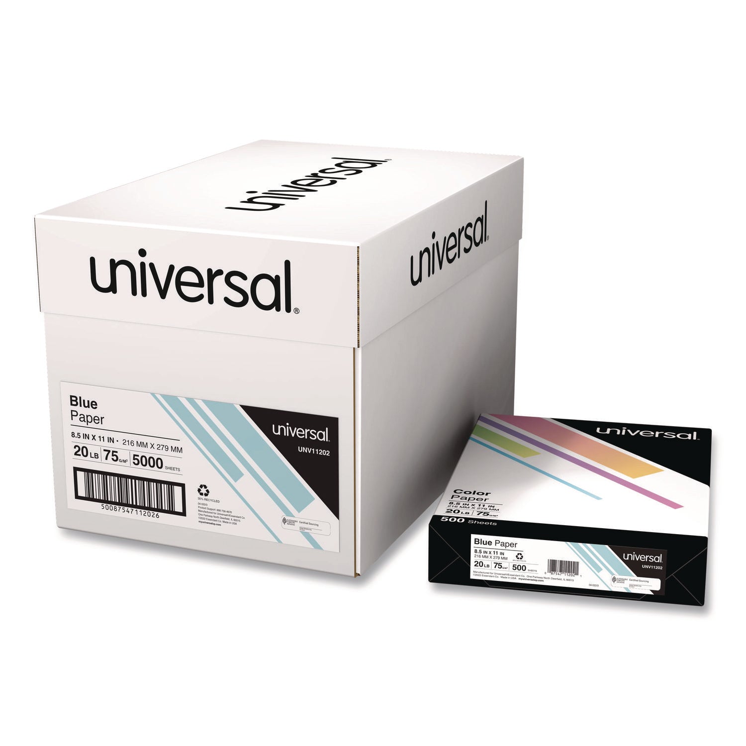 Deluxe Colored Paper, 20 lb Bond Weight, 8.5 x 11, Blue, 500/Ream - 1