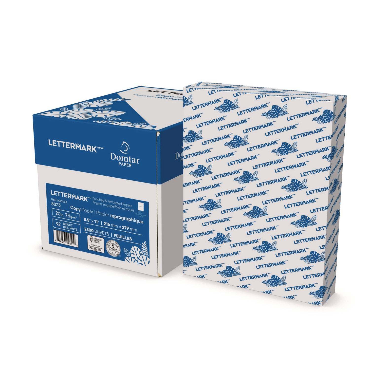 Custom Cut-Sheet Copy Paper, 92 Bright, Micro-Perforated 5.5" from Top, 20lb Bond Weight, 8.5 x 11, White, 500/Ream, 5 RM/CT - 1