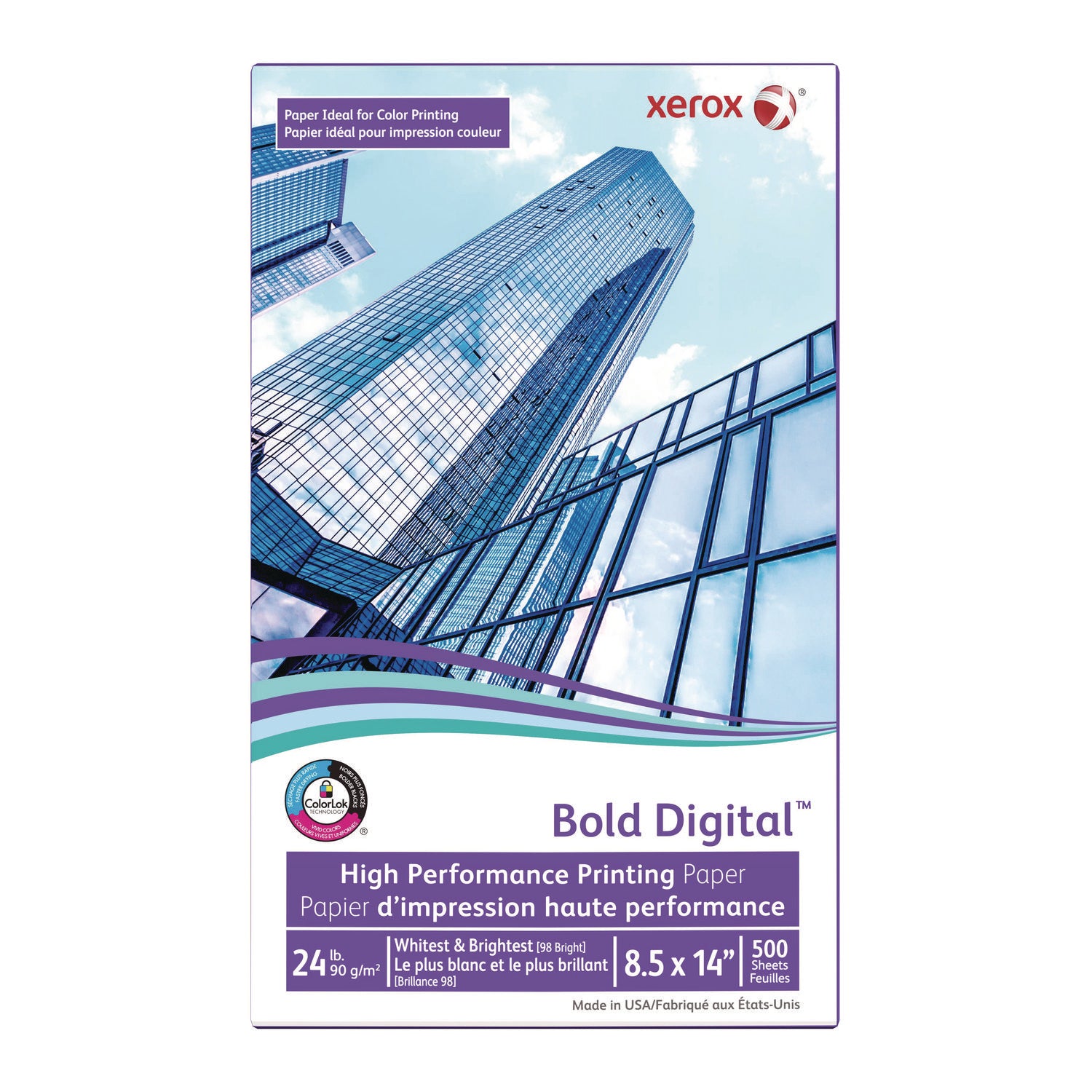 Bold Digital Printing Paper, 98 Bright, 24 lb Bond Weight, 8.5 x 14, White, 500 Sheets/Ream, 8 Reams/Carton - 1