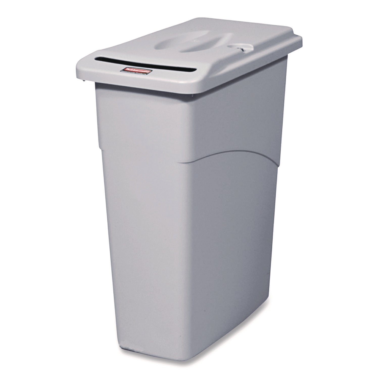 Slim Jim Confidential Document Waste Receptacle with Lid, 23 gal, Light Gray - 1