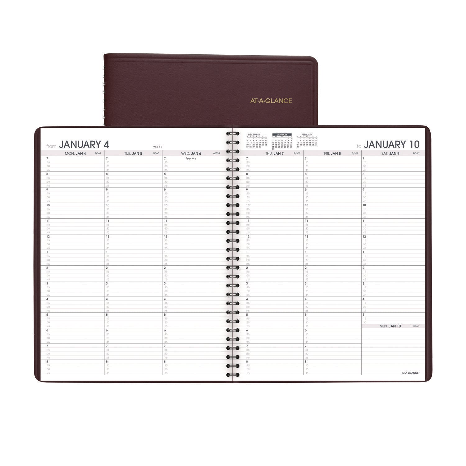 Weekly Appointment Book, 11 x 8.25, Winestone Cover, 13-Month (Jan to Jan): 2024 to 2025 - 1
