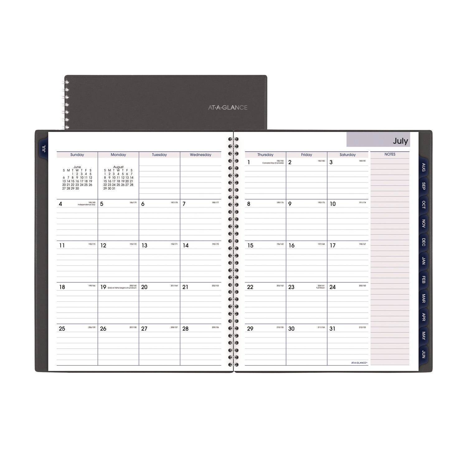 DayMinder Academic Weekly/Monthly Desktop Planner, 11 x 8.5, Charcoal Cover, 12-Month (July to June): 2023 to 2024 - 1