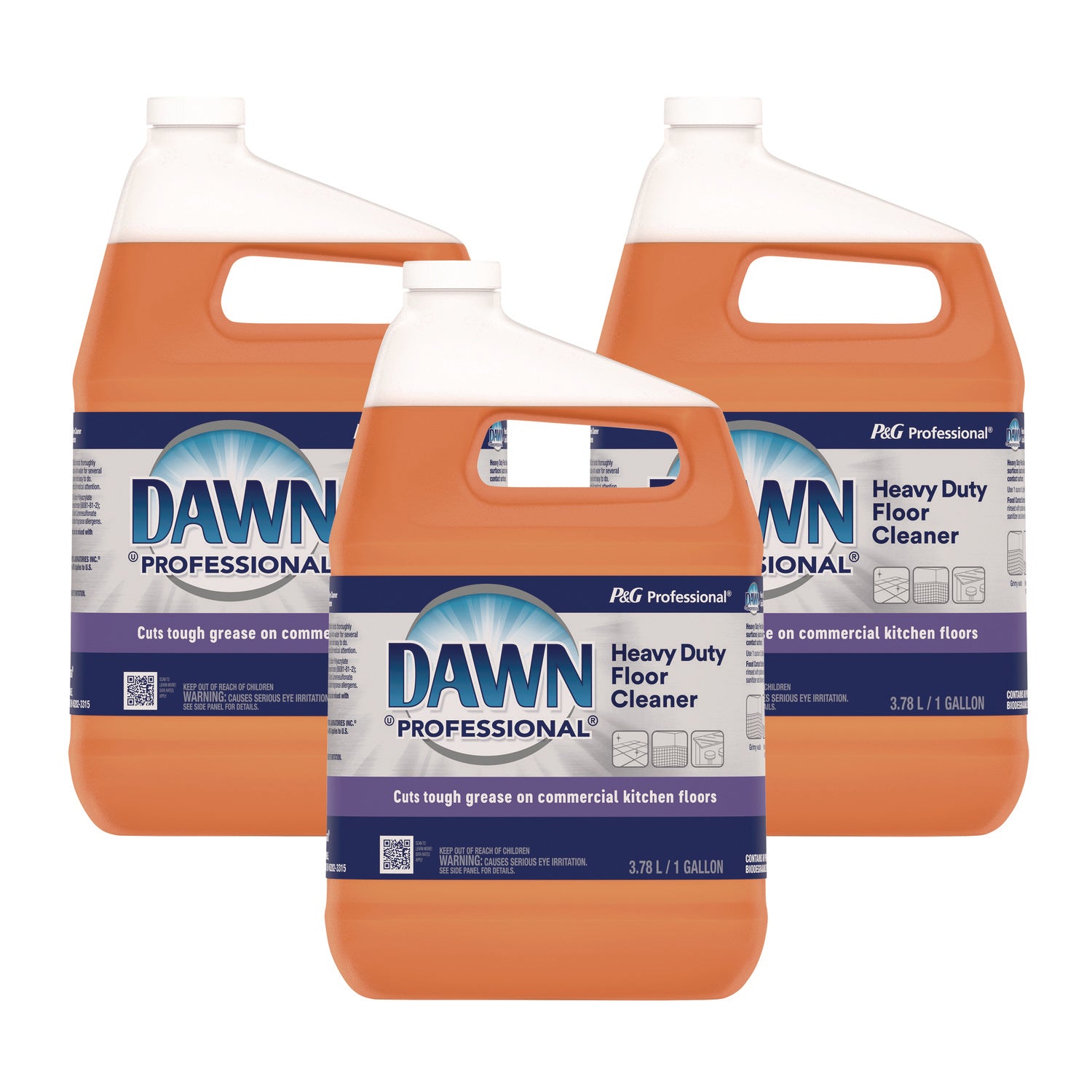 Heavy-Duty Floor Cleaner, Neutral Scent, 1 gal Bottle, 3/Carton - 1