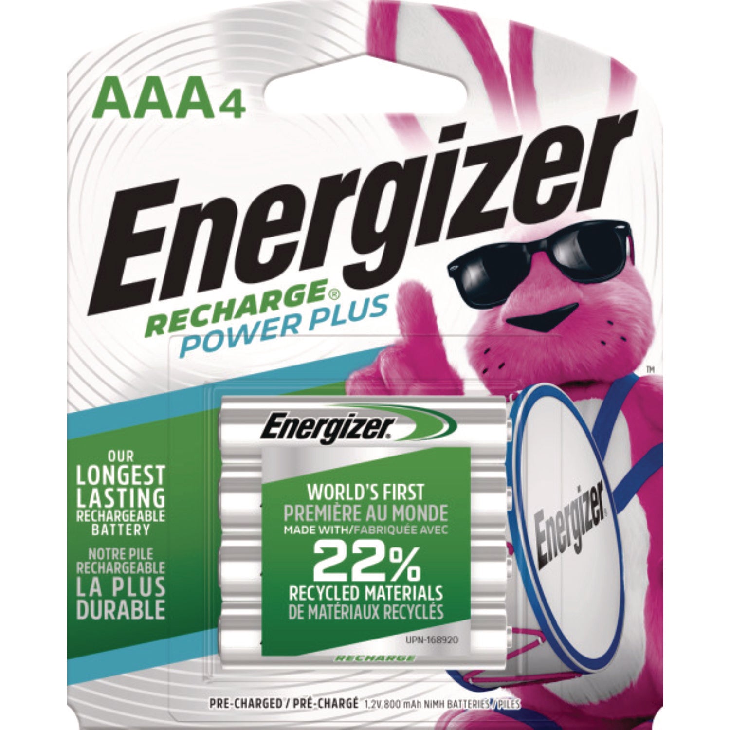 NiMH Rechargeable AAA Batteries, 1.2 V, 4/Pack - 1