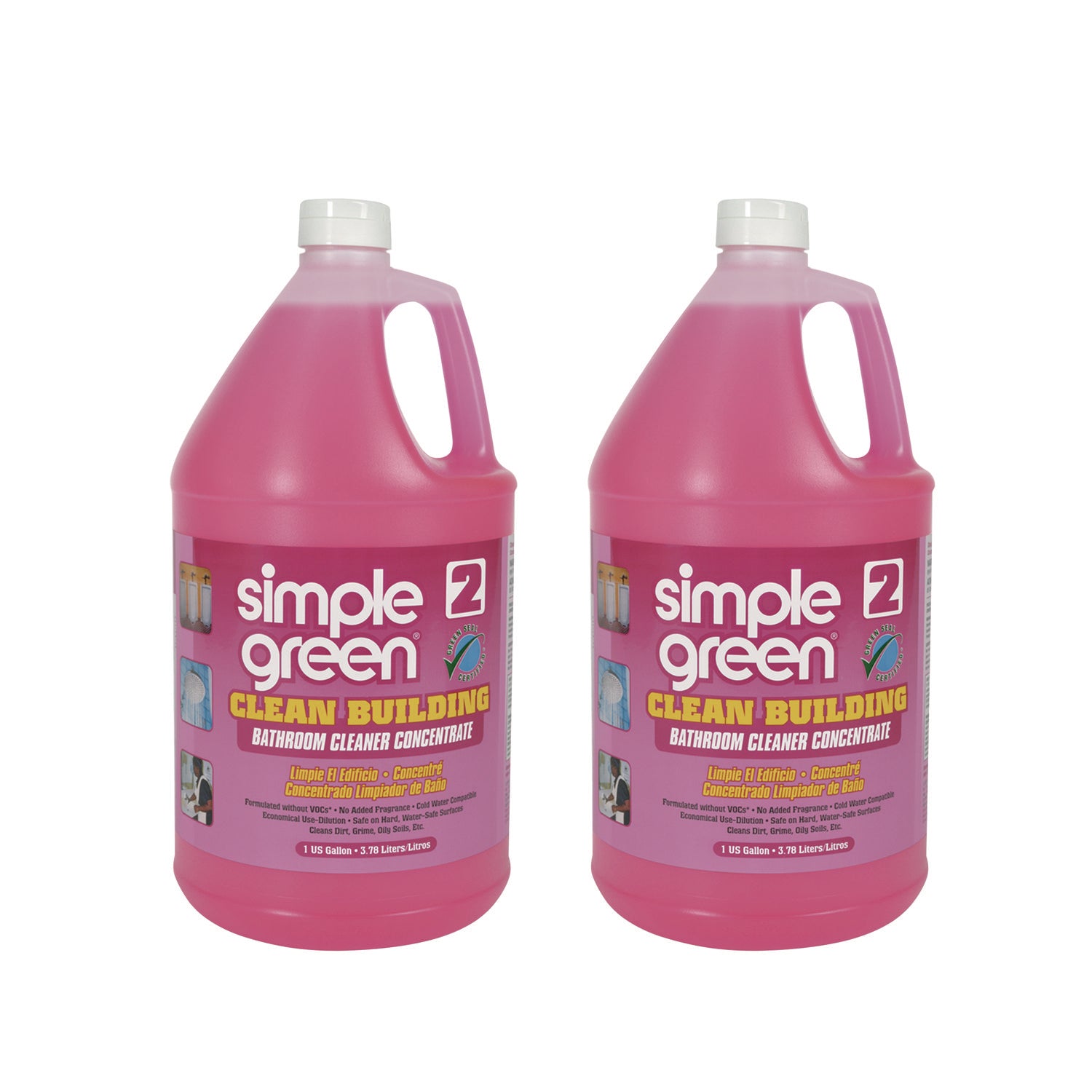 Clean Building Bathroom Cleaner Concentrate, Unscented, 1 gal Bottle, 2/Carton - 1