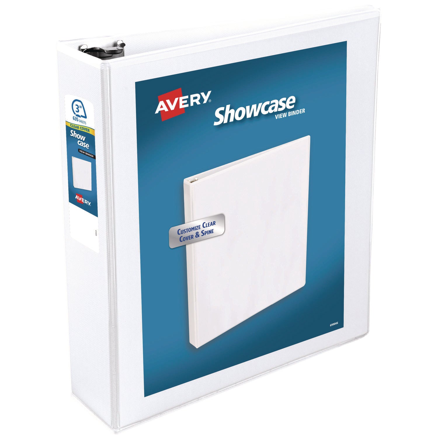Showcase Economy View Binder with Round Rings, 3 Rings, 3" Capacity, 11 x 8.5, White - 1