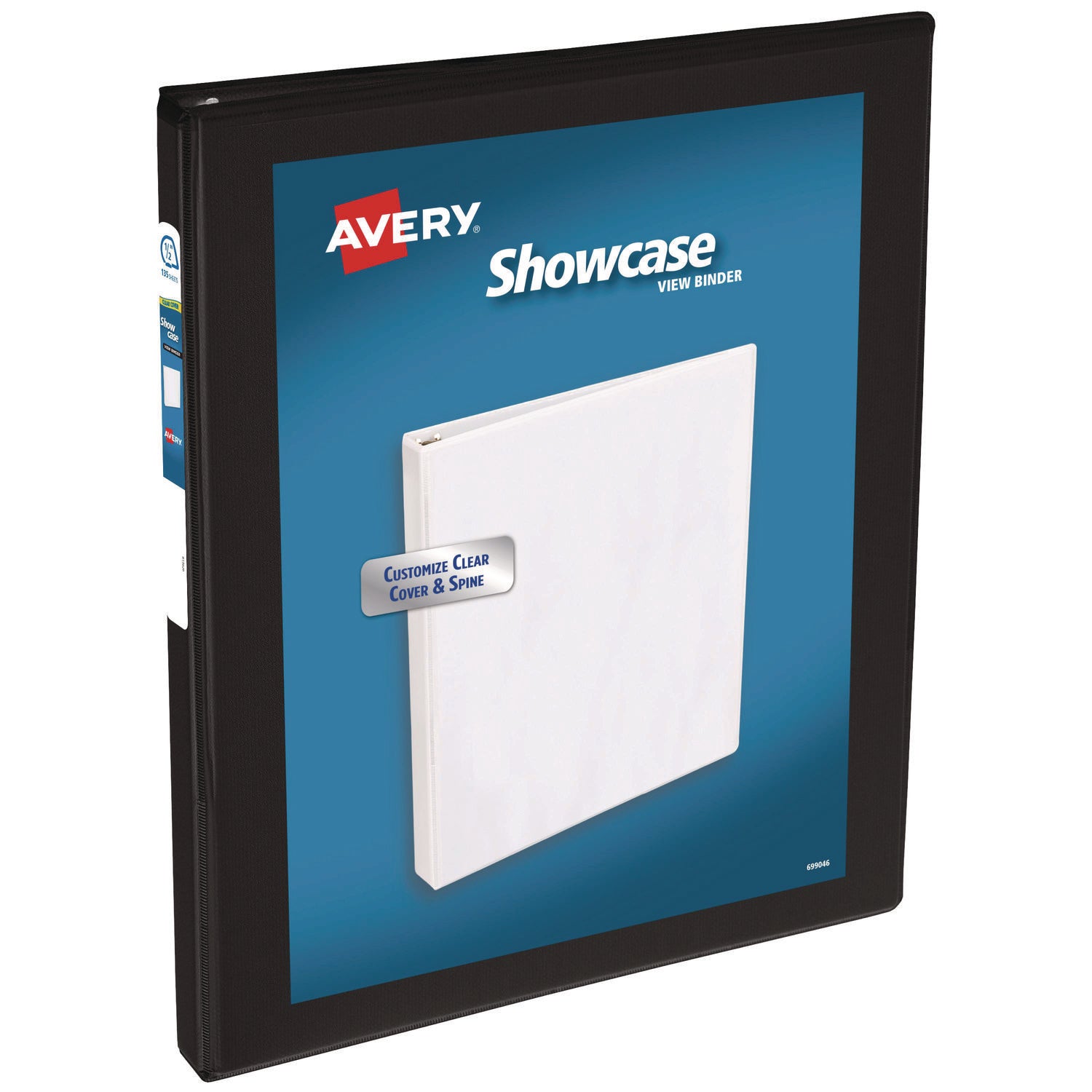 Showcase Economy View Binder with Round Rings, 3 Rings, 0.5" Capacity, 11 x 8.5, Black - 1