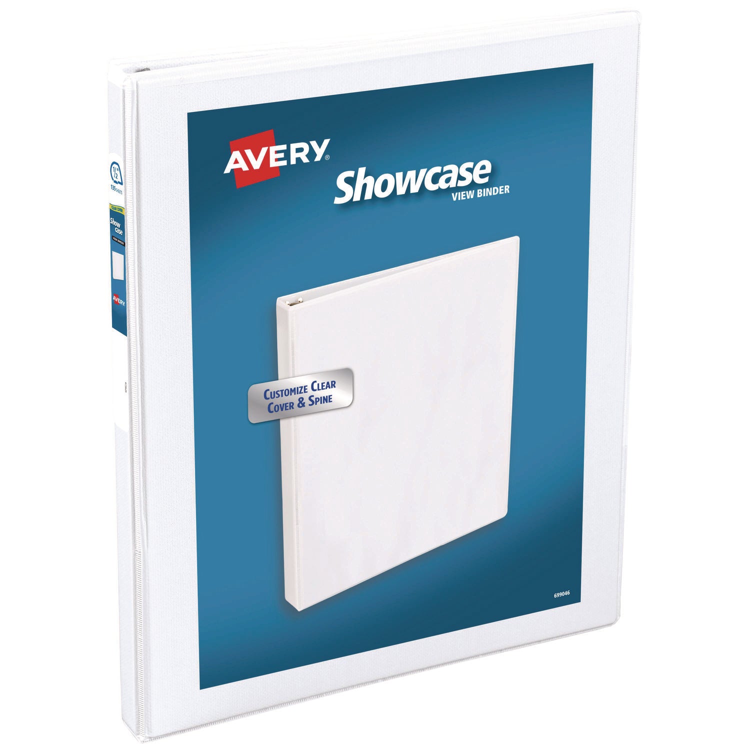 Showcase Economy View Binder with Round Rings, 3 Rings, 0.5" Capacity, 11 x 8.5, White - 1