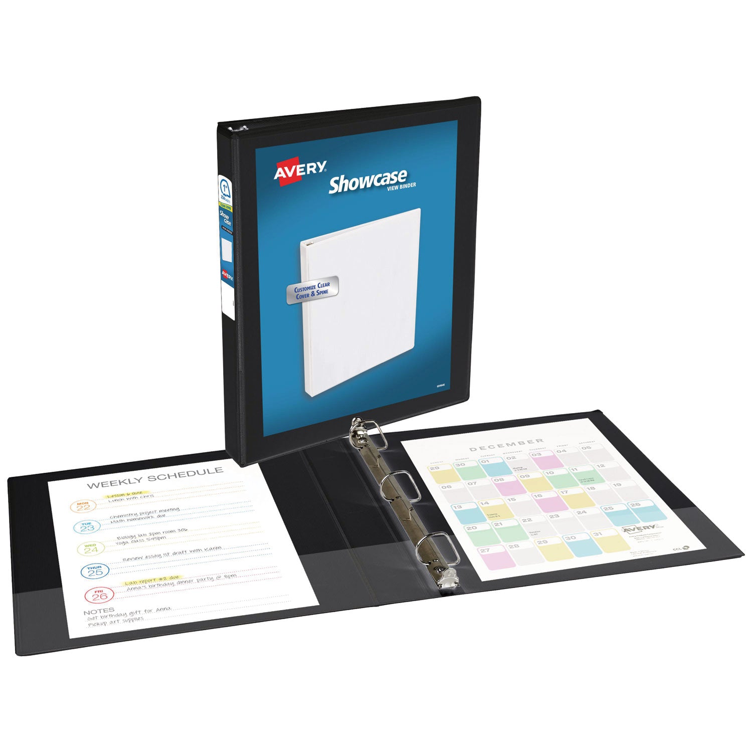 Showcase Economy View Binder with Round Rings, 3 Rings, 1" Capacity, 11 x 8.5, Black - 2