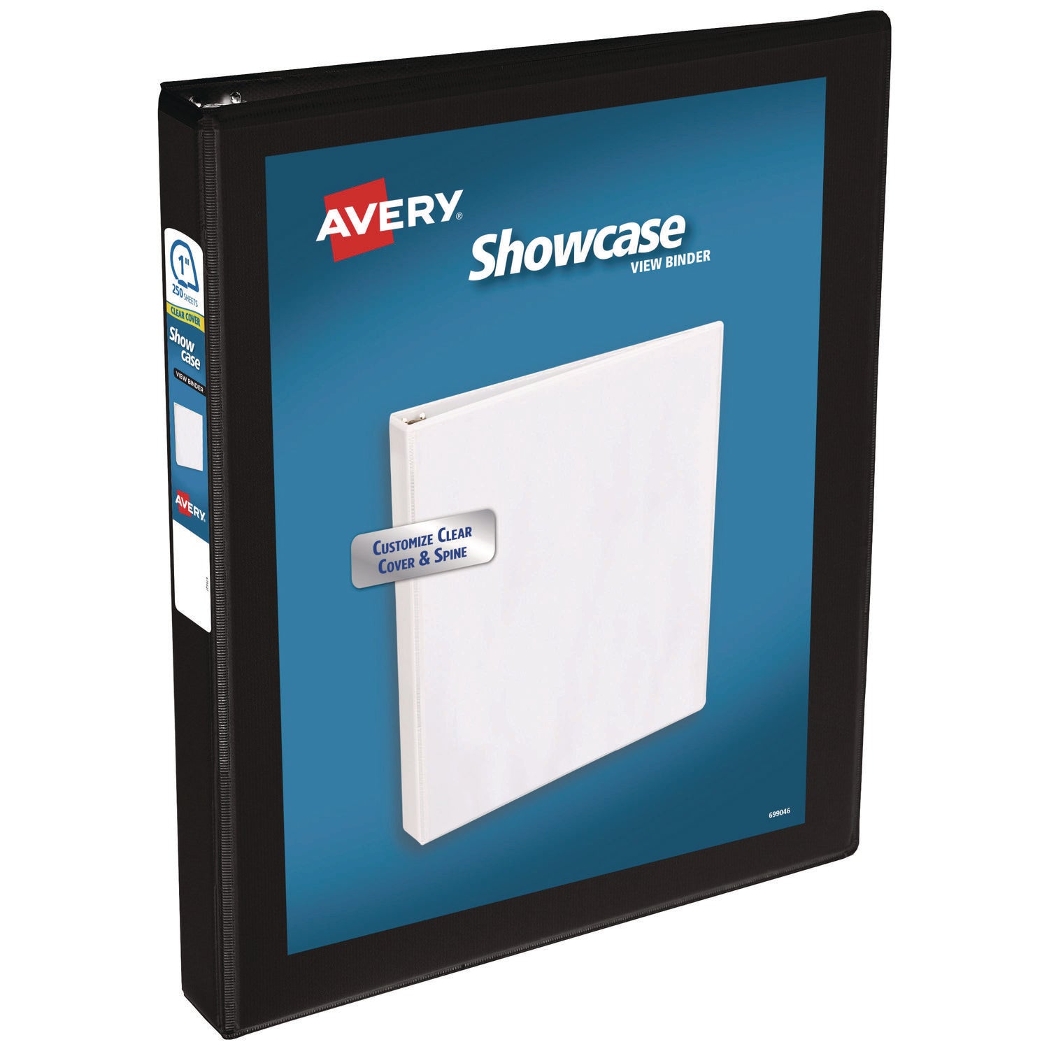 Showcase Economy View Binder with Round Rings, 3 Rings, 1" Capacity, 11 x 8.5, Black - 1