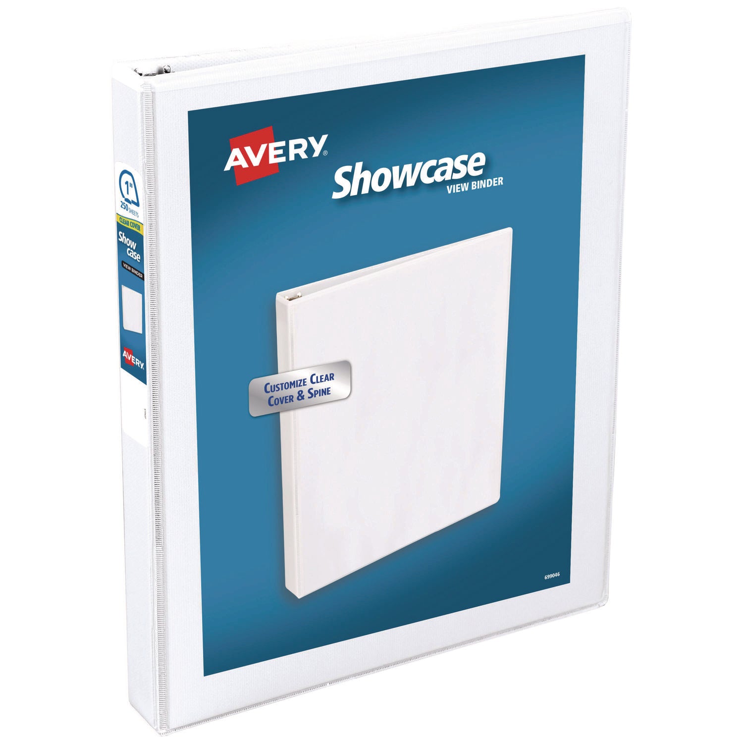 Showcase Economy View Binder with Round Rings, 3 Rings, 1" Capacity, 11 x 8.5, White - 1