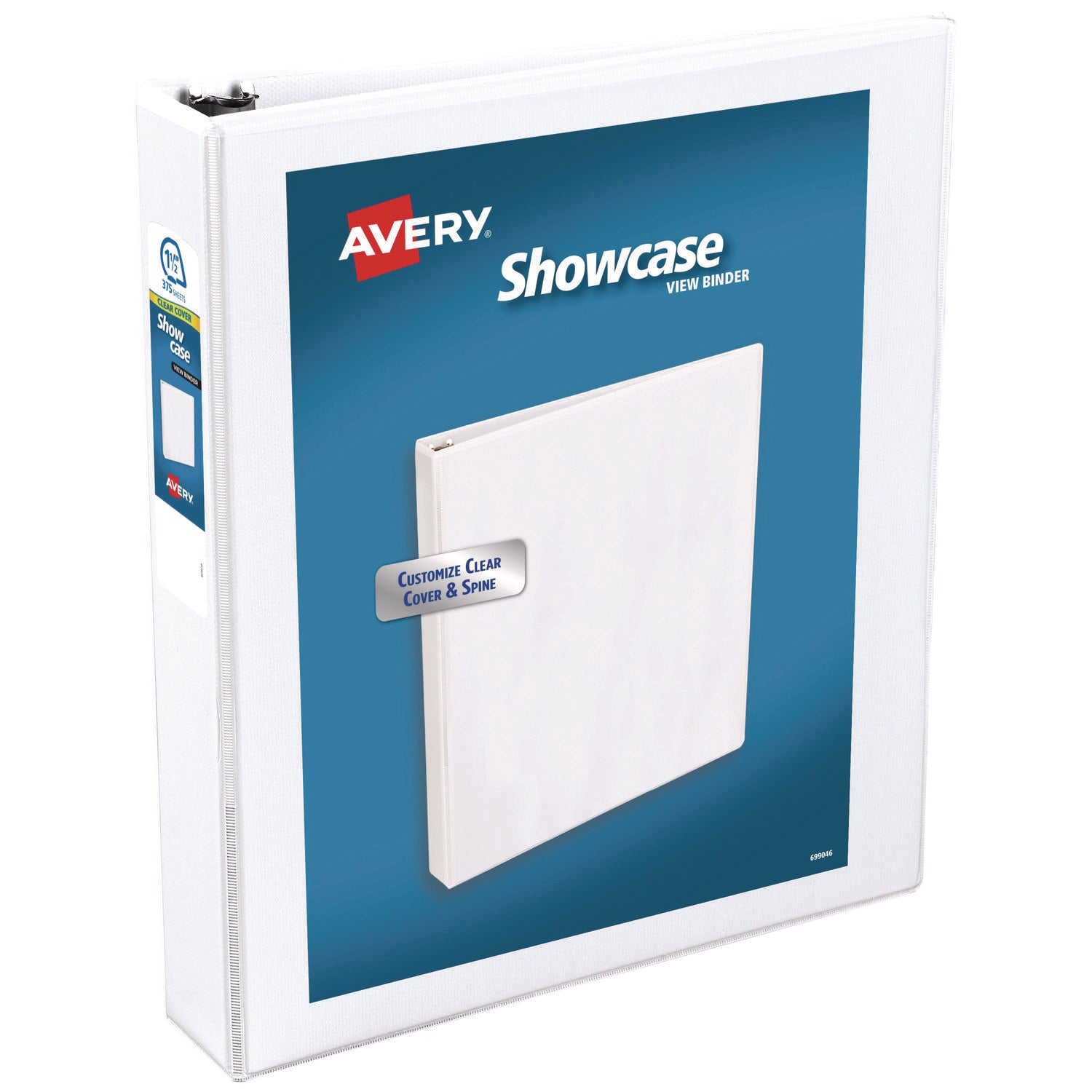 Showcase Economy View Binder with Round Rings, 3 Rings, 1.5" Capacity, 11 x 8.5, White - 1