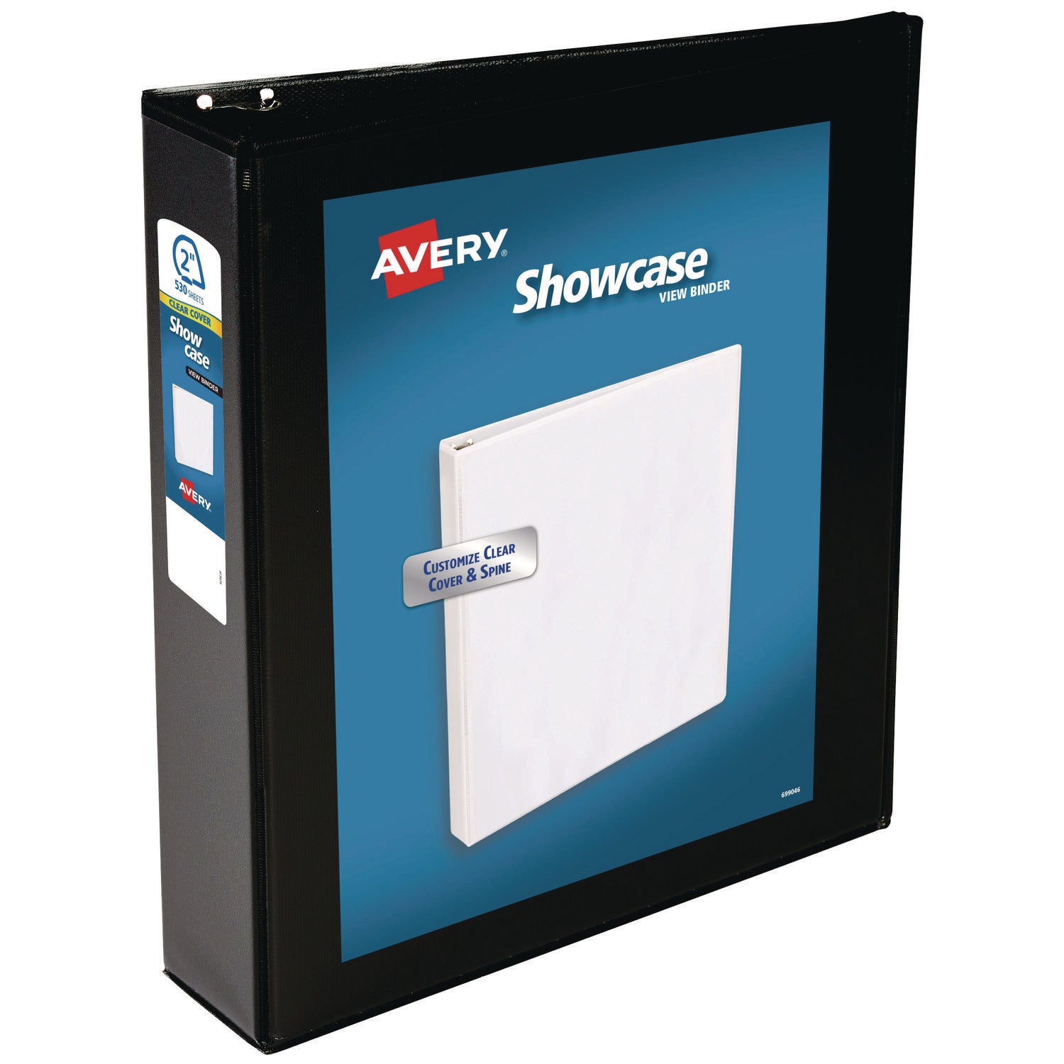 Showcase Economy View Binder with Round Rings, 3 Rings, 2" Capacity, 11 x 8.5, Black - 1