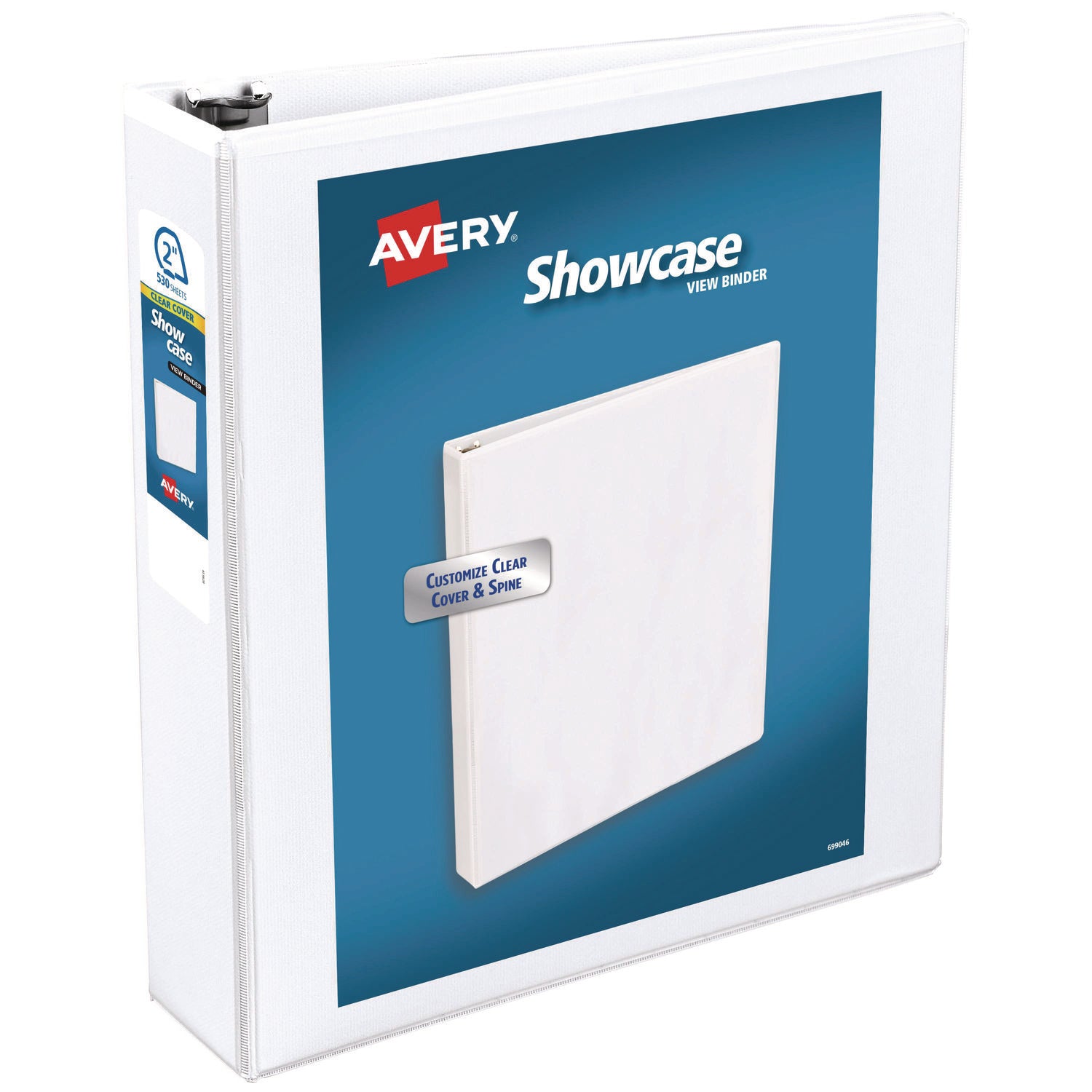 Showcase Economy View Binder with Round Rings, 3 Rings, 2" Capacity, 11 x 8.5, White - 1