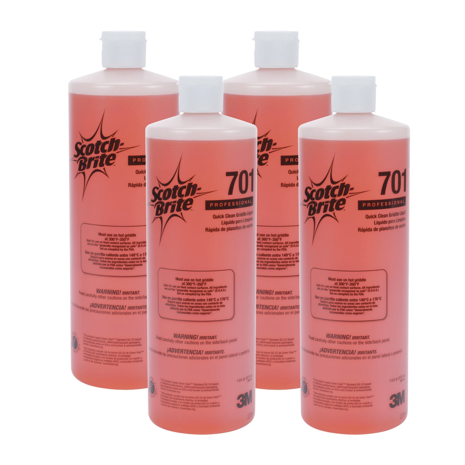 Quick Clean Griddle Liquid, 1 qt Bottle, 4/Carton - 1