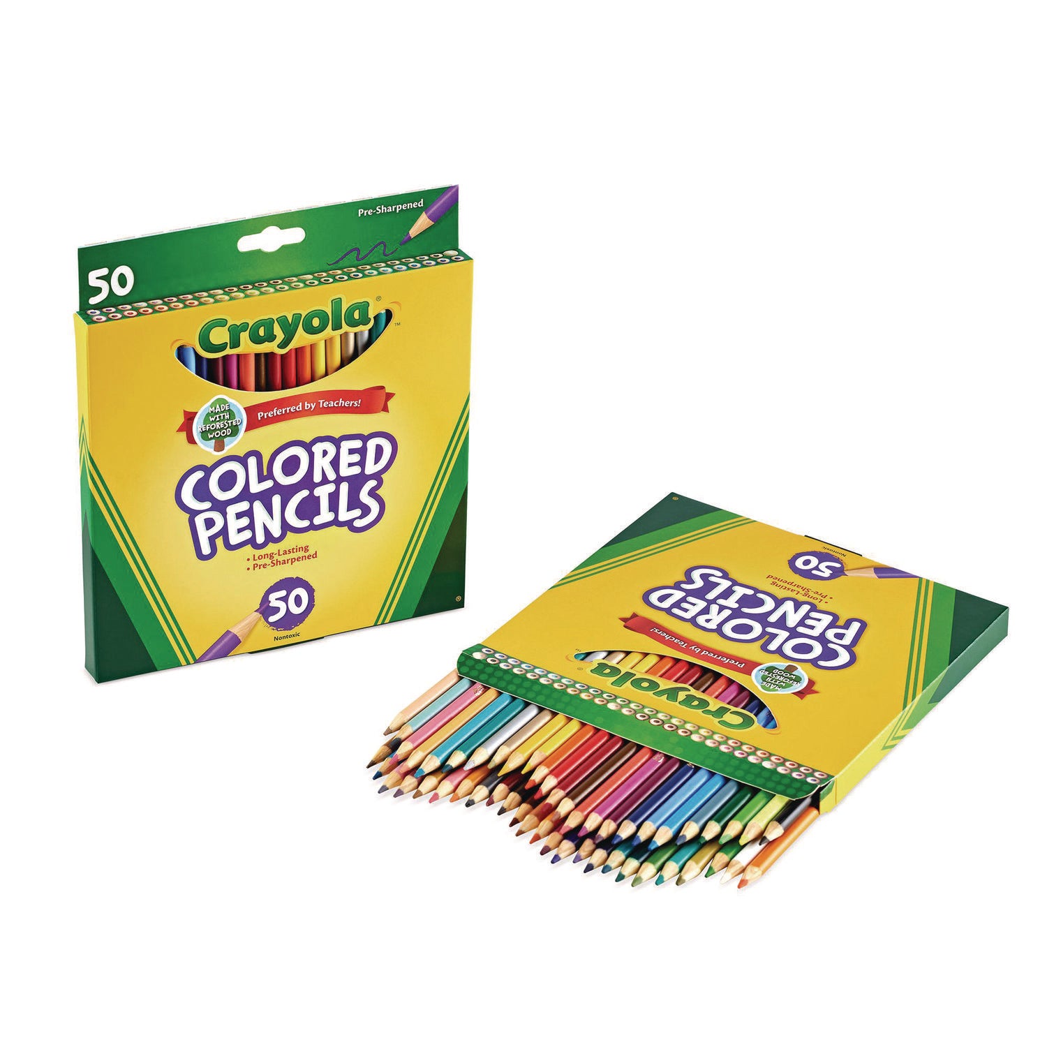 Long-Length Colored Pencil Set, 3.3 mm, 2B, Assorted Lead and Barrel Colors, 50/Box - 2