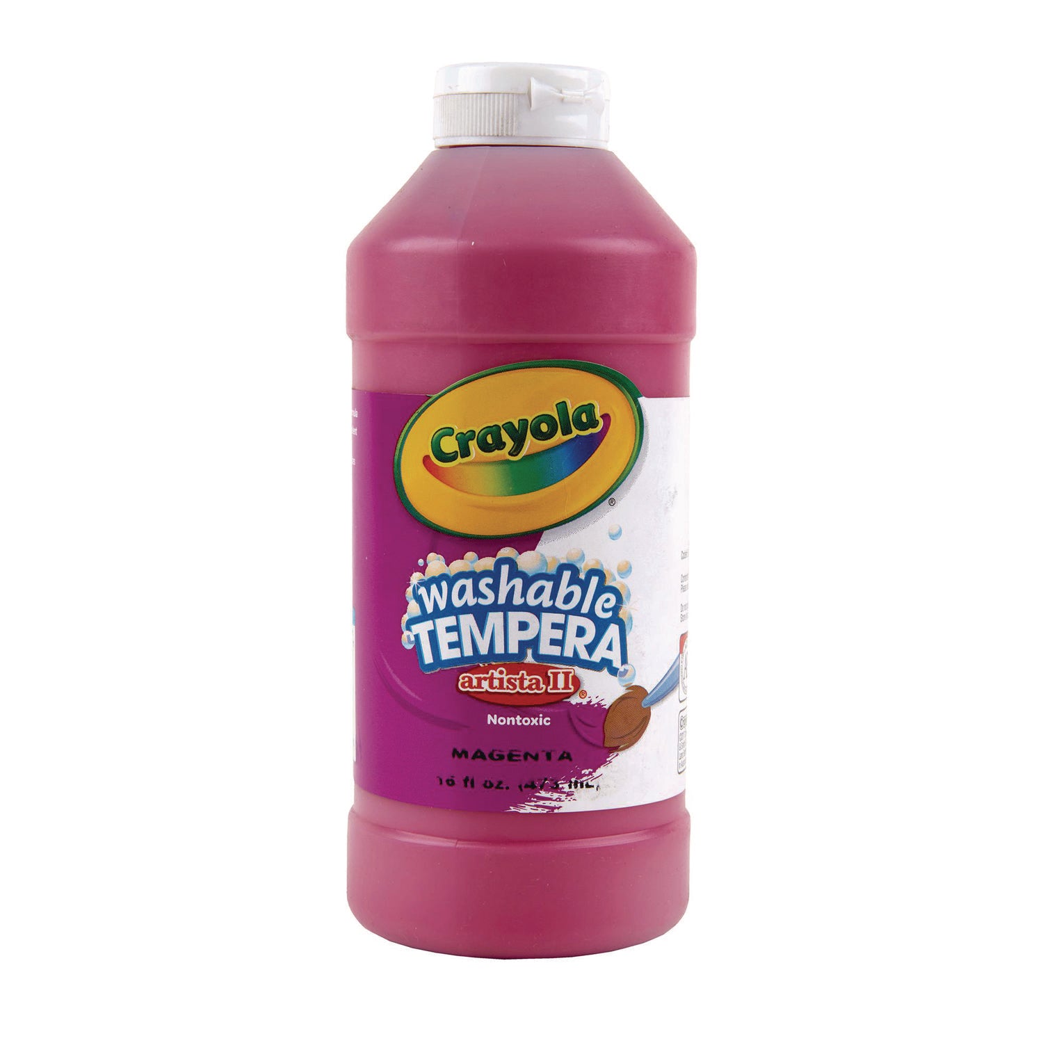 Artista II Washable Tempera Paint, Magenta, 16 oz Bottle - 1
