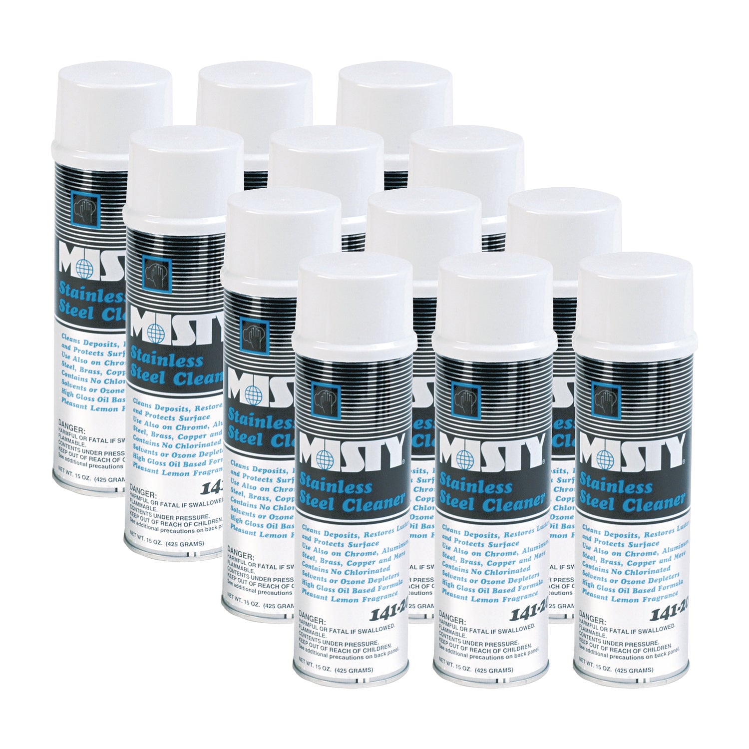 Stainless Steel Cleaner and Polish, Lemon Scent, 15 oz Aerosol Spray, 12/Carton - 1