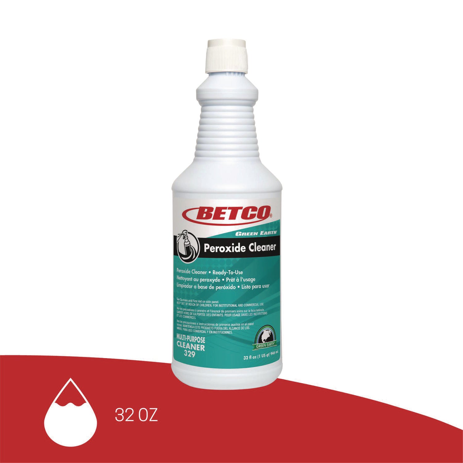 Green Earth Ready To Use Multi Purpose Cleaner - For Floor, Shower, Glass, Tile, Grout, Bathroom - 32 oz (2 lb) - Mint ScentBottle - 12 / Carton - Non-corrosive, Deodorize - Clear - 2