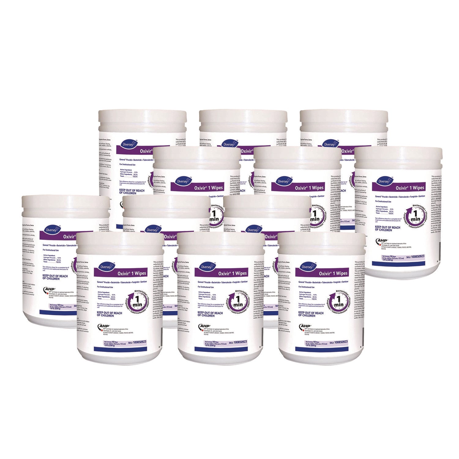 Oxivir 1 Wipes, 1-Ply, 6 x 7, 160/Canister, 12 Canisters/Carton - 1