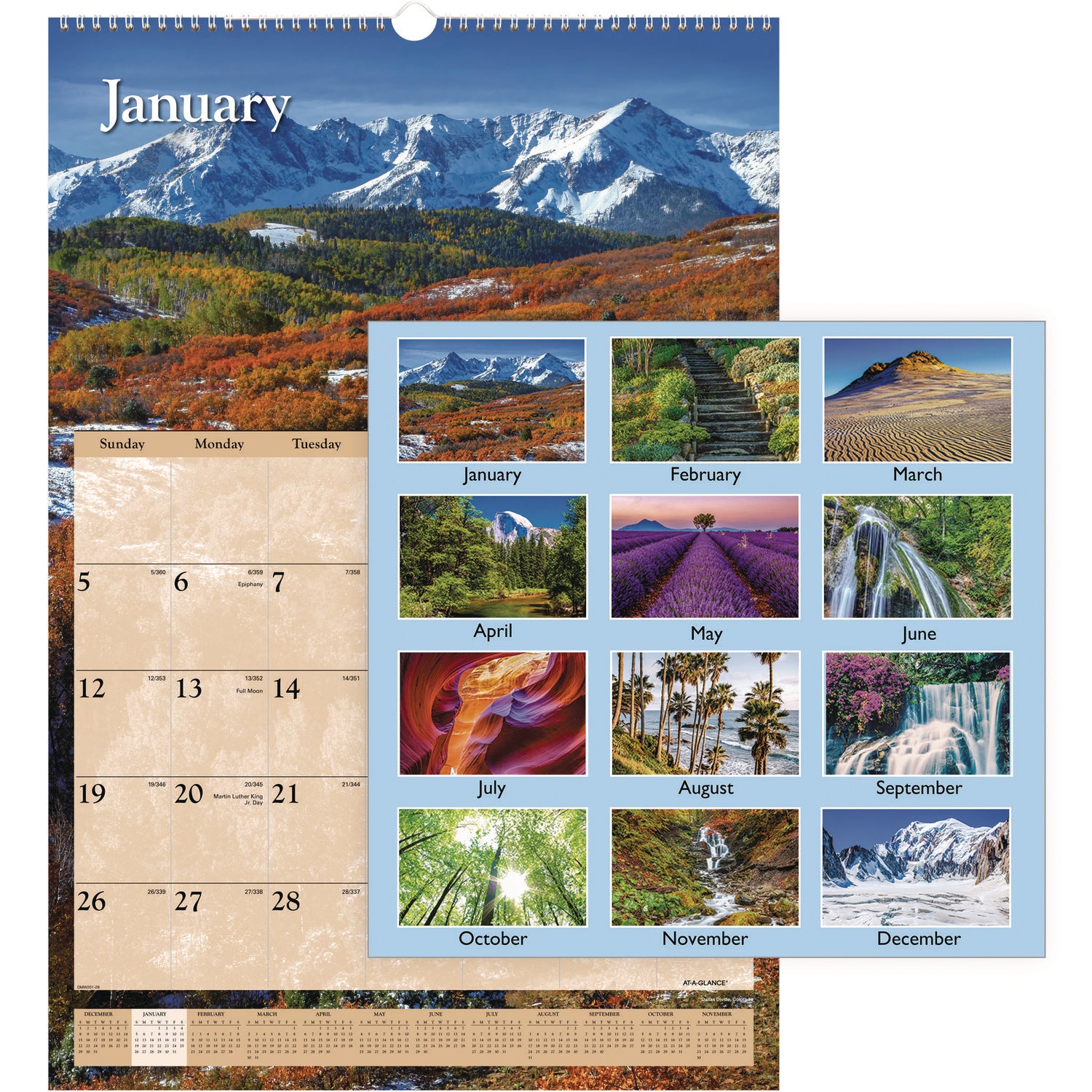Scenic Monthly Wall Calendar, Scenic Landscape Photography, 15.5 x 22.75, White/Multicolor Sheets, 12-Month (Jan-Dec): 2024 - 2