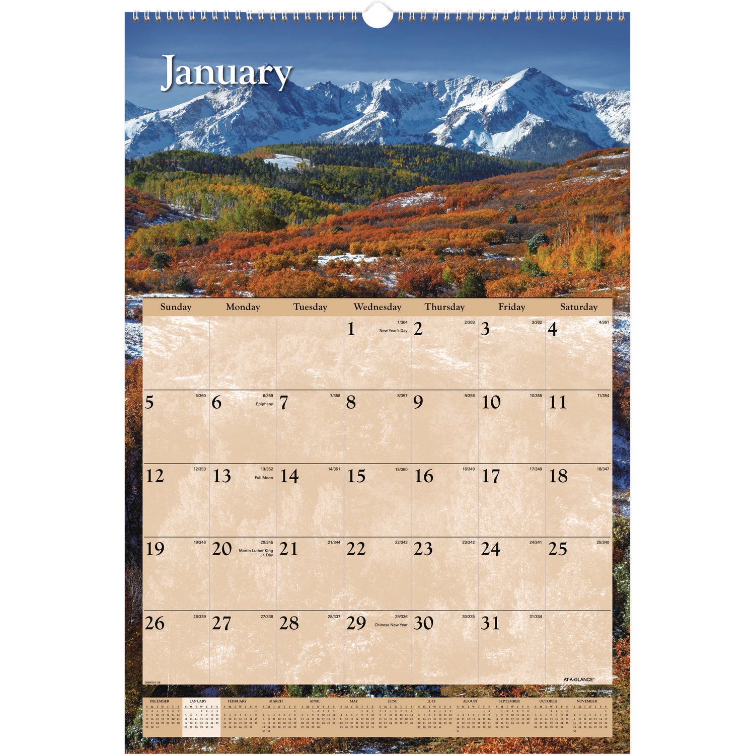 Scenic Monthly Wall Calendar, Scenic Landscape Photography, 15.5 x 22.75, White/Multicolor Sheets, 12-Month (Jan-Dec): 2024 - 1