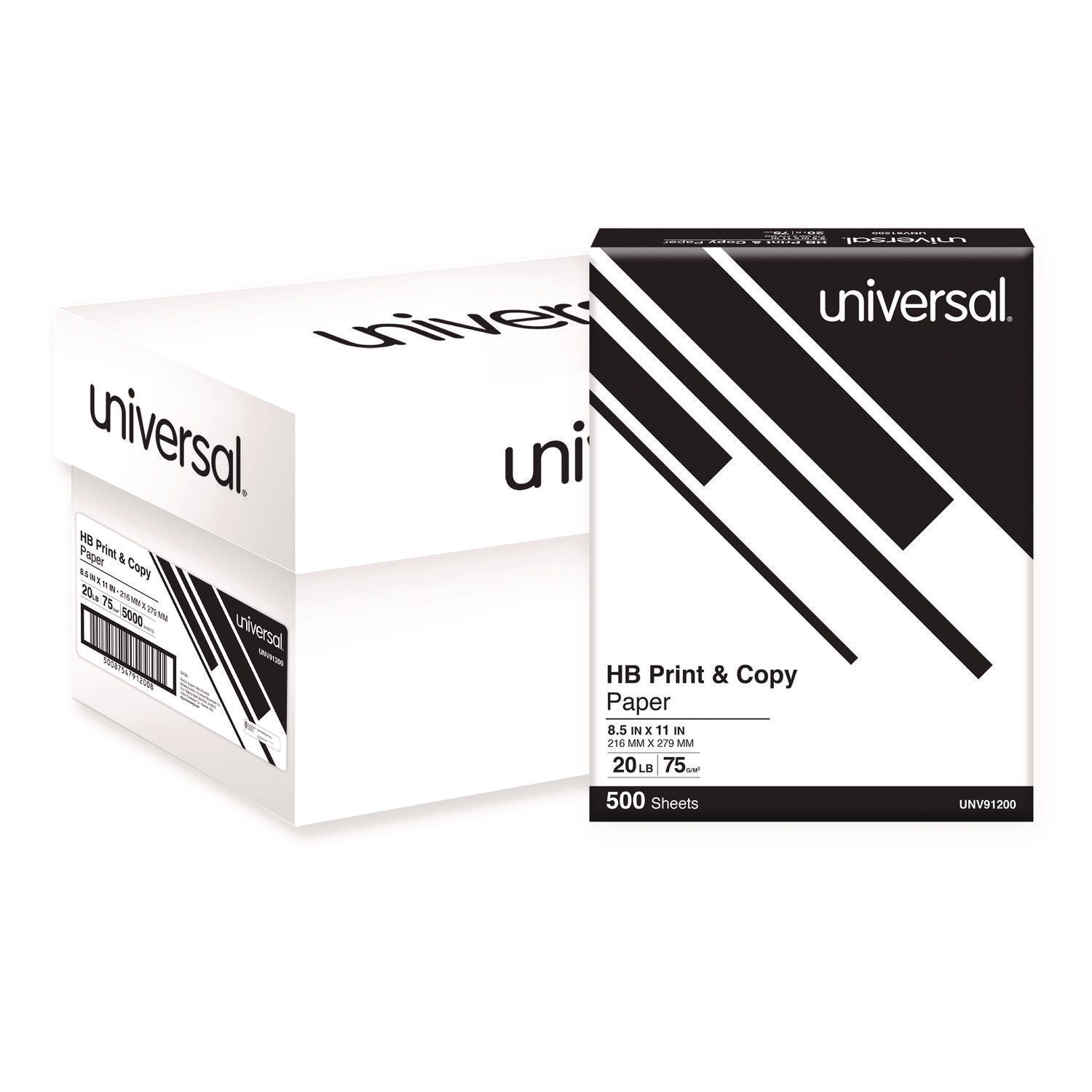 High-Bright Multipurpose Paper, 20 lb Bond Weight, 8.5 x 11, White, 500 Sheets/Ream, 10 Reams/Carton, 40 Cartons/Pallet - 2