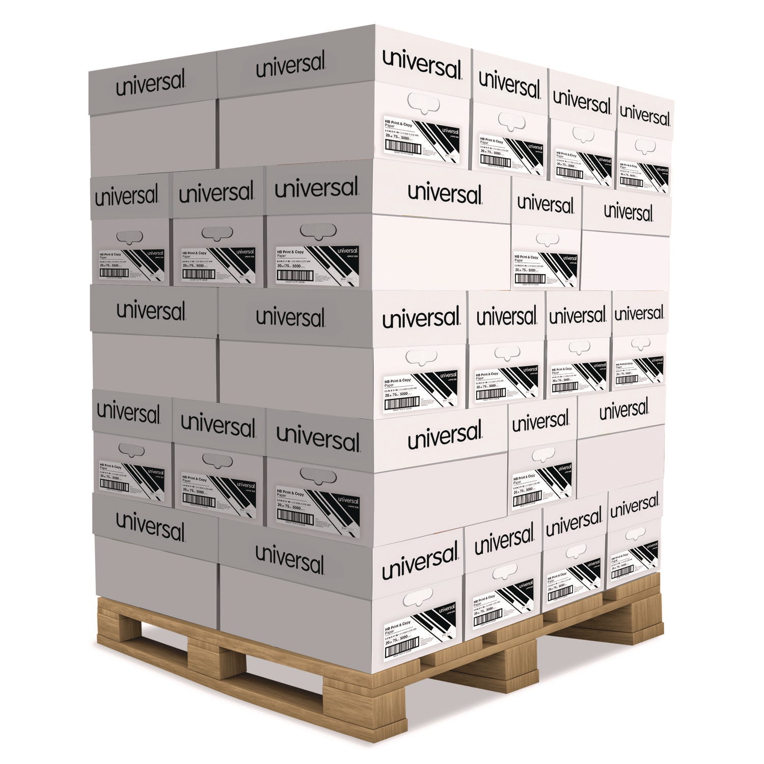 High-Bright Multipurpose Paper, 20 lb Bond Weight, 8.5 x 11, White, 500 Sheets/Ream, 10 Reams/Carton, 40 Cartons/Pallet - 1