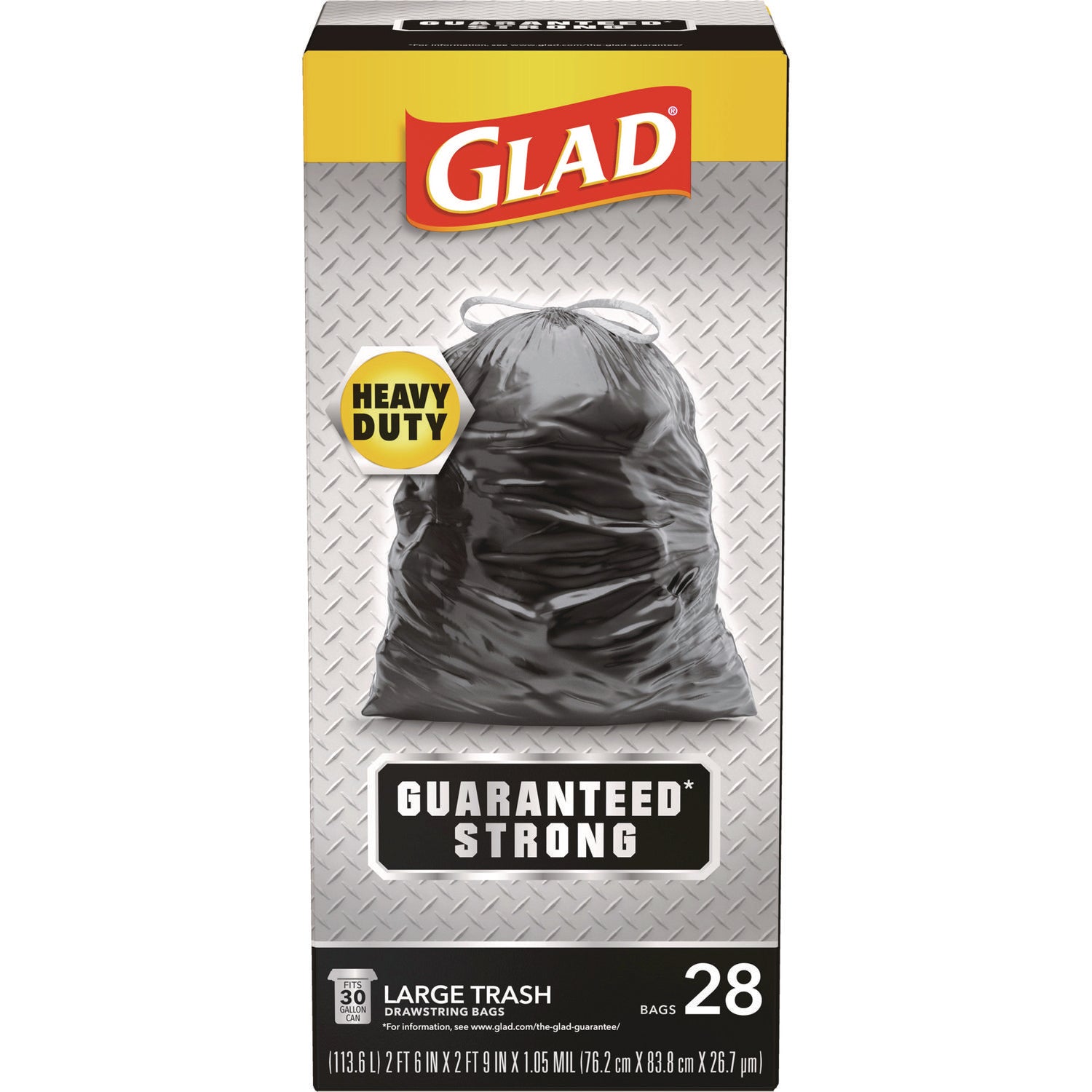 Drawstring Large Trash Bags, 30 gal, 1.05 mil, 30" x 33", Black, 15/Box - 1