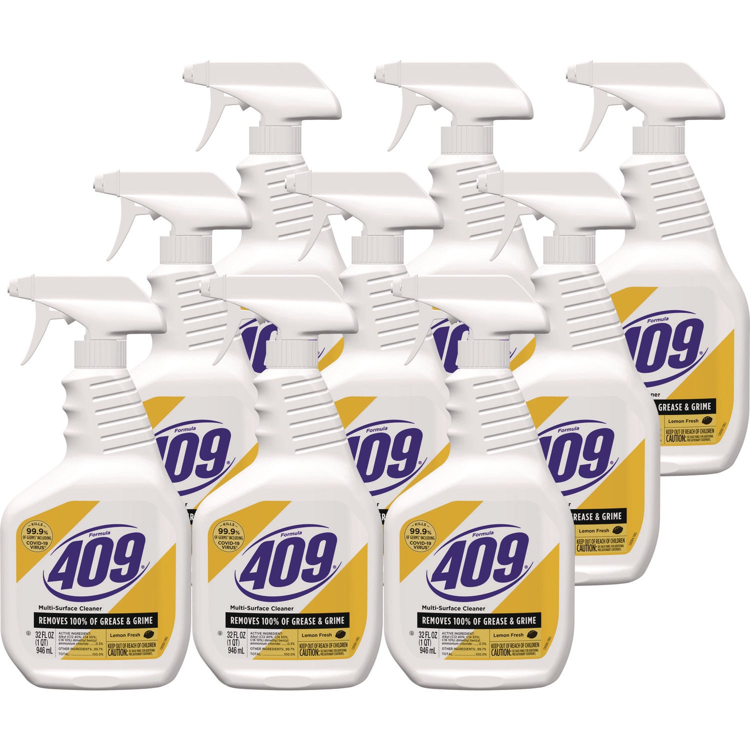 Multi-Surface Cleaner, Lemon, 32 oz Spray Bottle, 9/Carton - 1