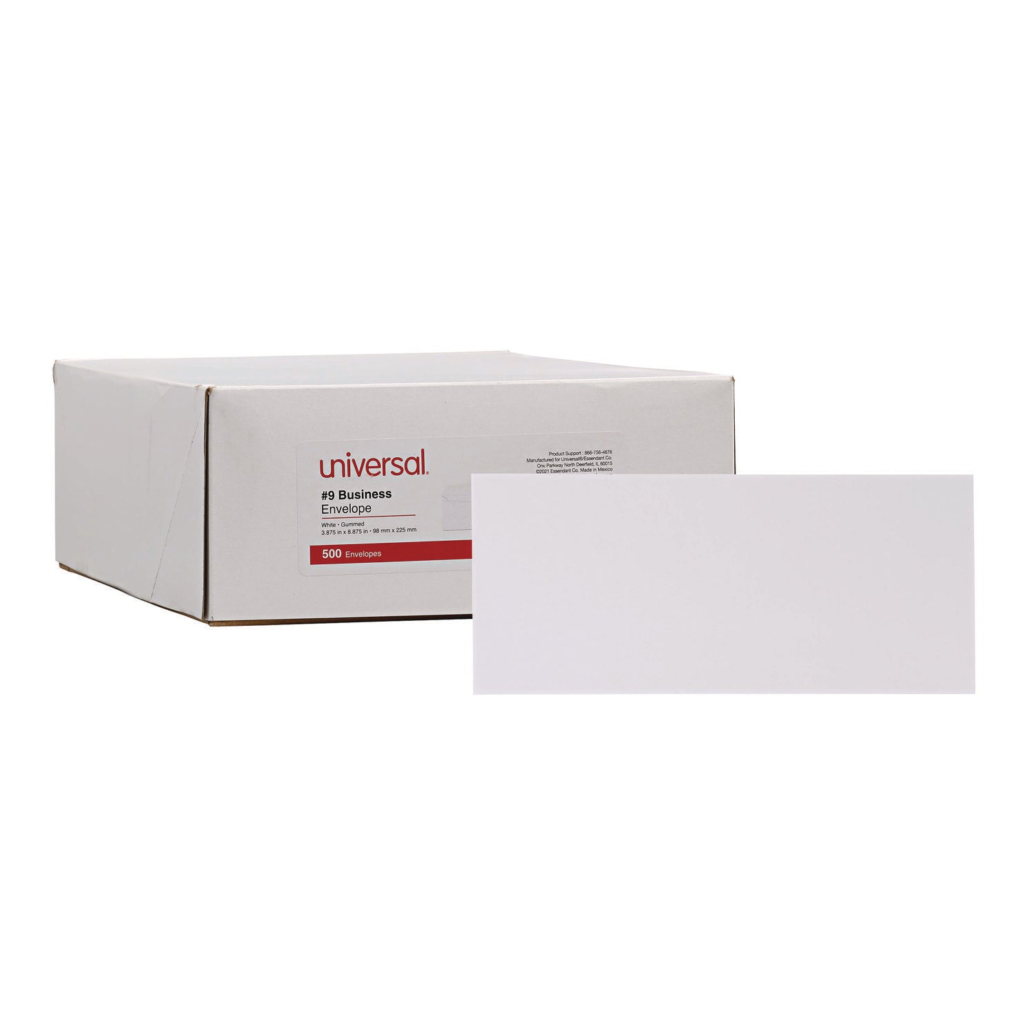 Open-Side Business Envelope, #9, Square Flap, Gummed Closure, 3.88 x 8.88, White, 500/Box - 1