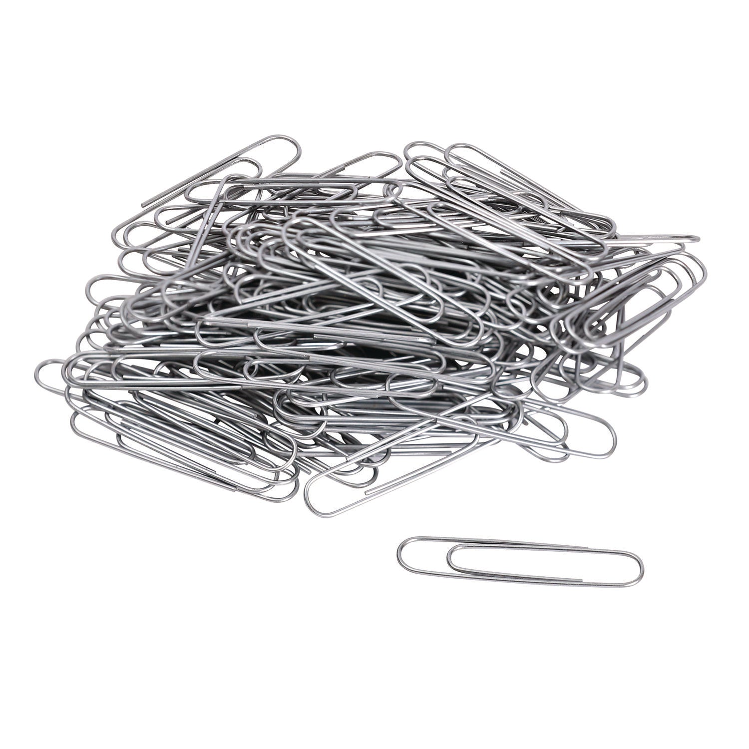 Paper Clips, Jumbo, Smooth, Silver, 100 Clips/Box, 10 Boxes/Pack - 1