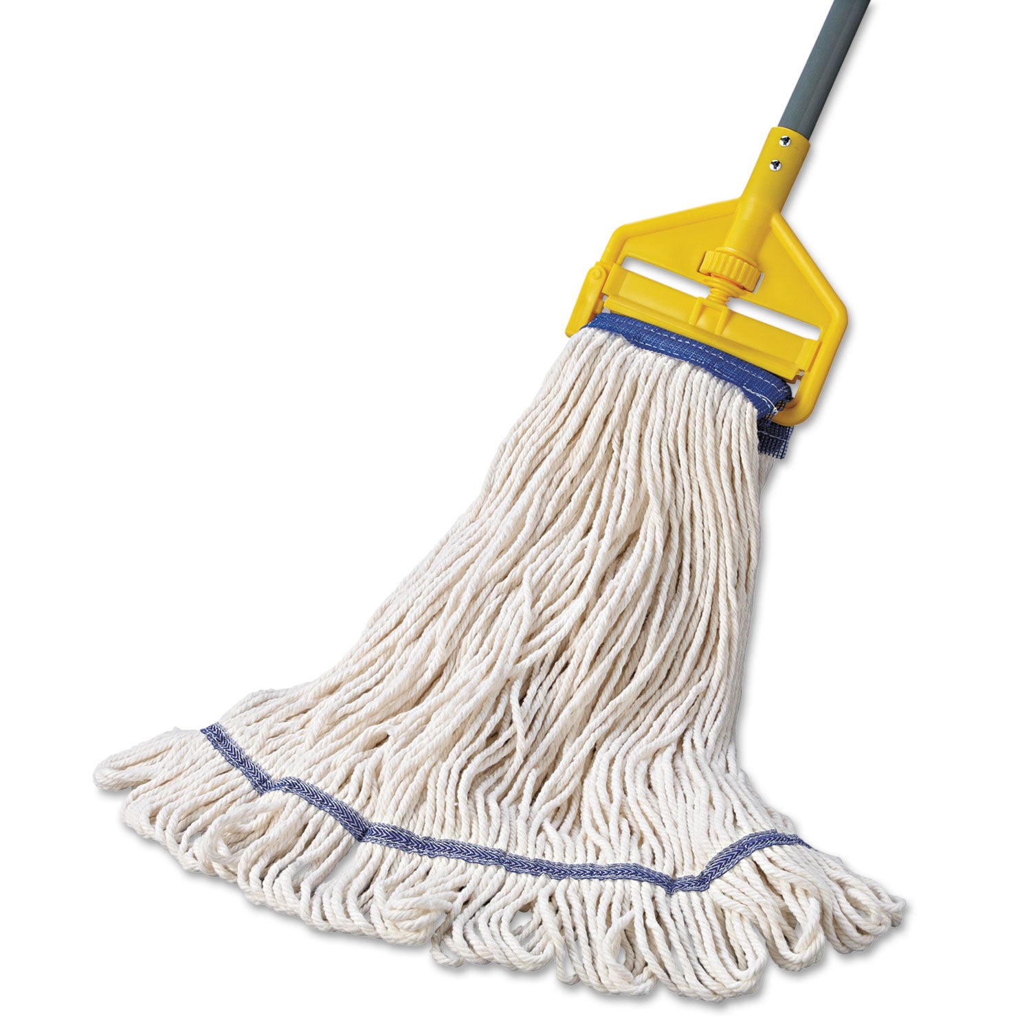 Super Loop Wet Mop Head, Cotton/Synthetic Fiber, 5" Headband, X-Large Size, White, 12/Carton -
