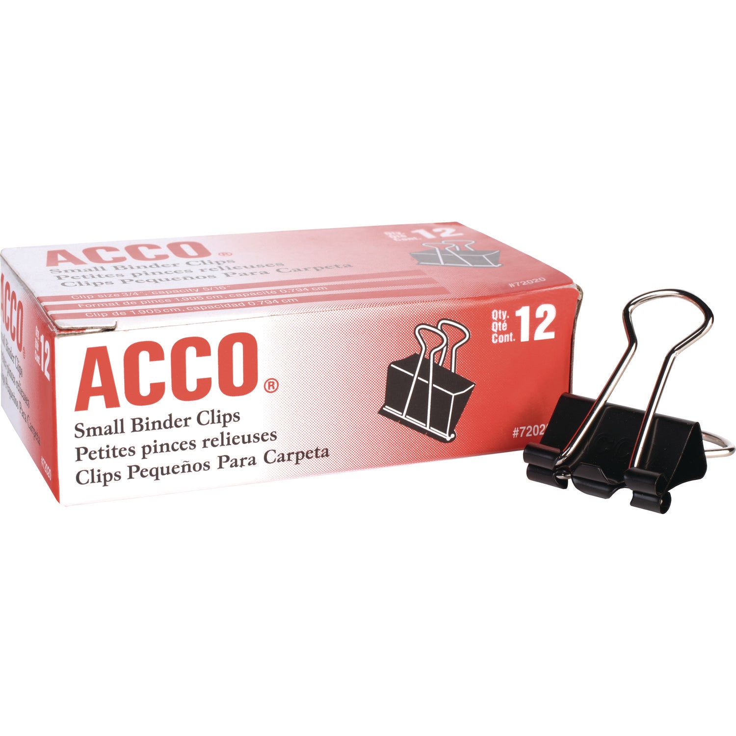 Binder Clips, Small, Black/Silver, Dozen - 1