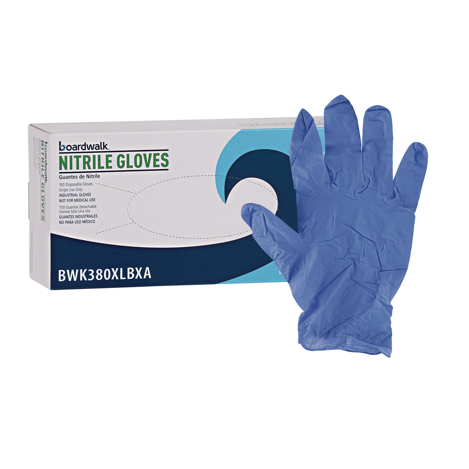 Disposable General-Purpose Nitrile Gloves, X-Large, Blue, 4 mil, 100/Box - 1
