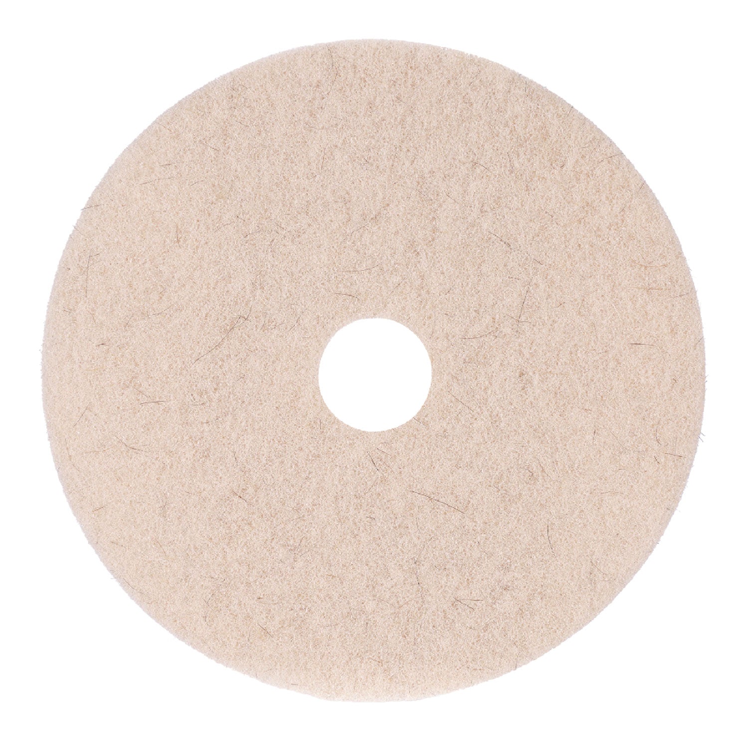 Natural Hog Hair Burnishing Floor Pads, 17" Diameter, Tan, 5/Carton - 1