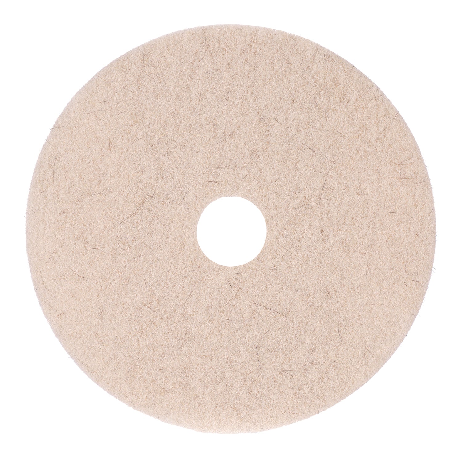 Natural Hog Hair Burnishing Floor Pads, 19" Diameter, Tan, 5/Carton - 1