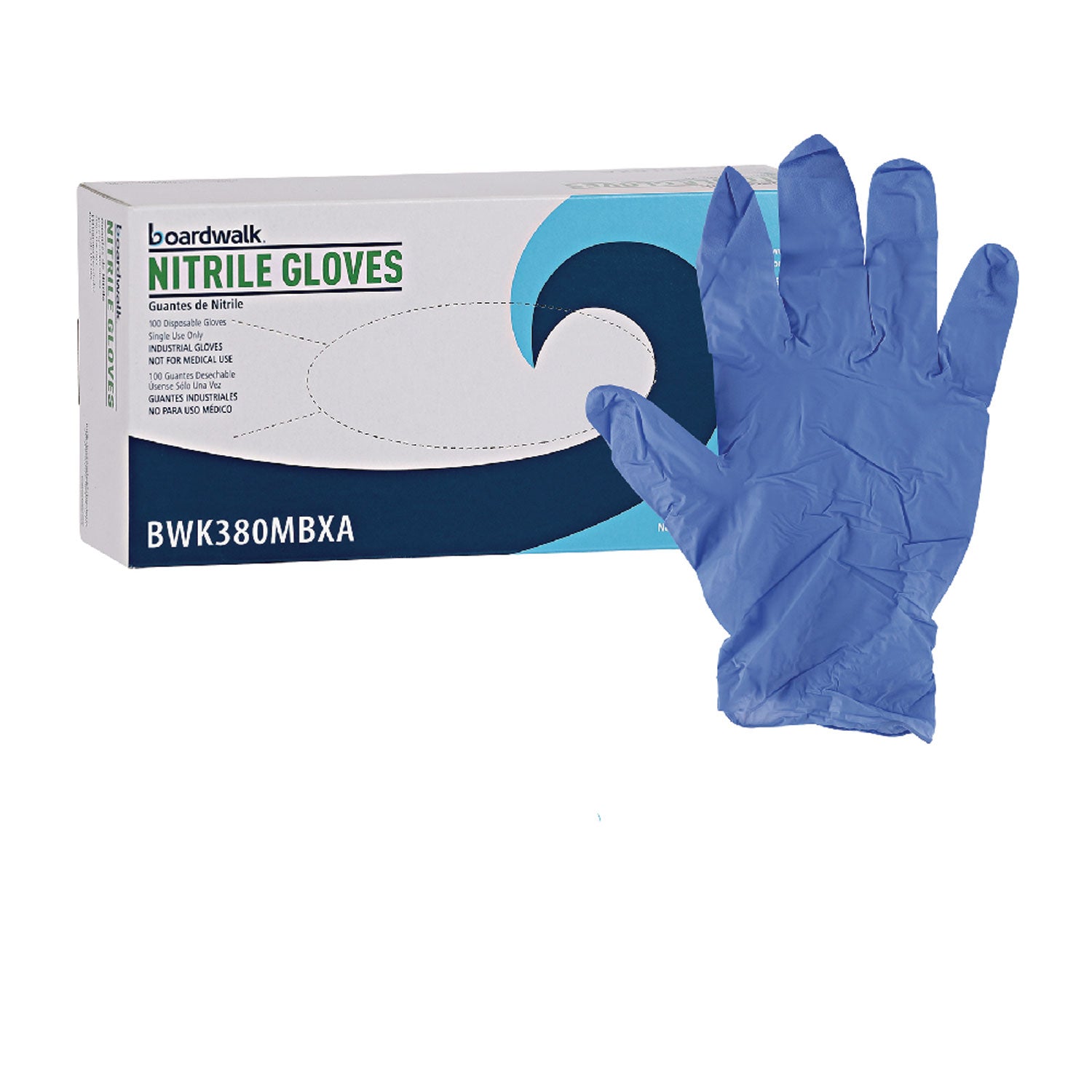 Disposable General-Purpose Nitrile Gloves, Medium, Blue, 4 mil, 100/Box - 1