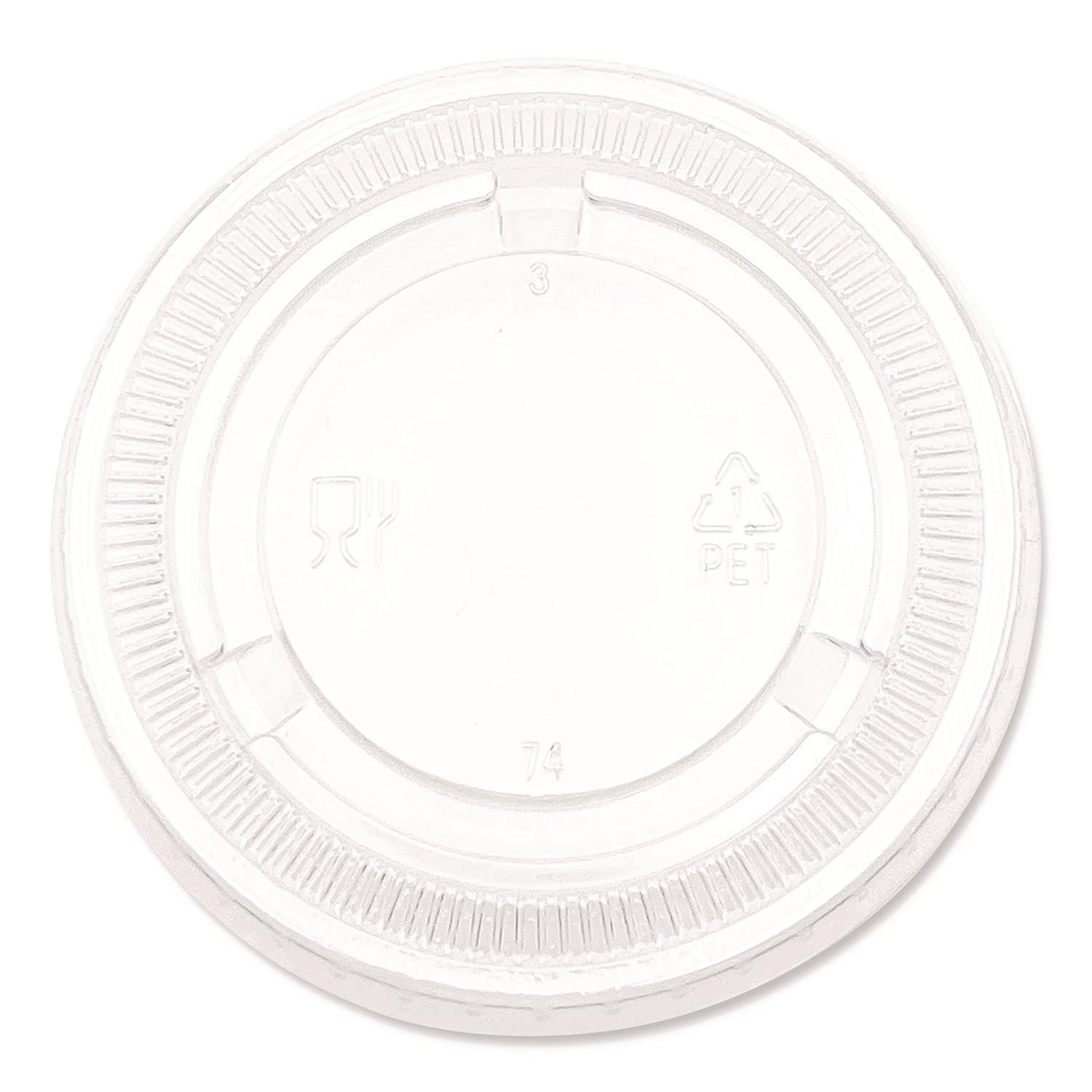 Souffle/Portion Cup Lids, Fits 3.25 oz to 5.5 oz Portion Cups, Clear, 2,500/Pack - 1