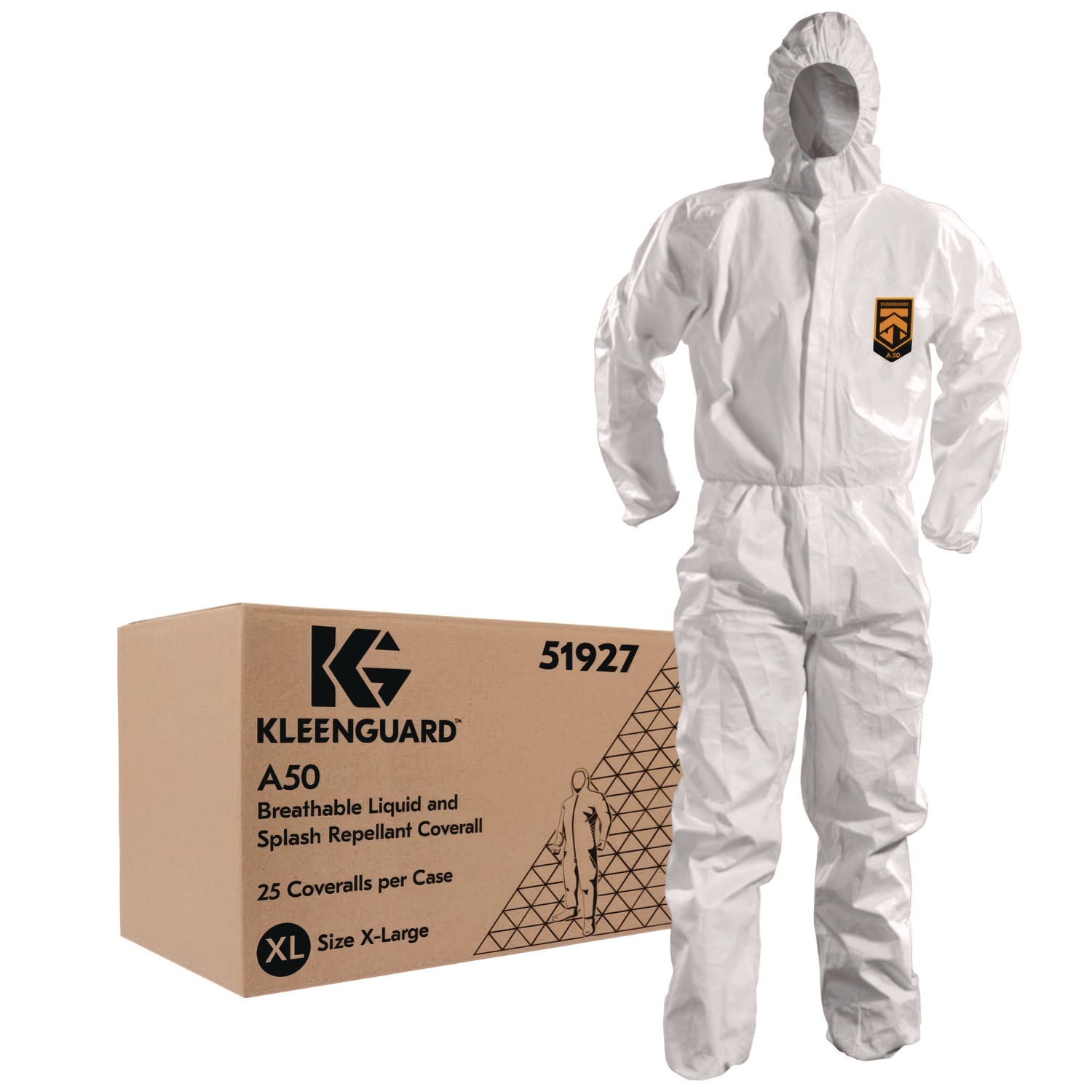 Coverall,Hood,Xl,25/Ct,Wh