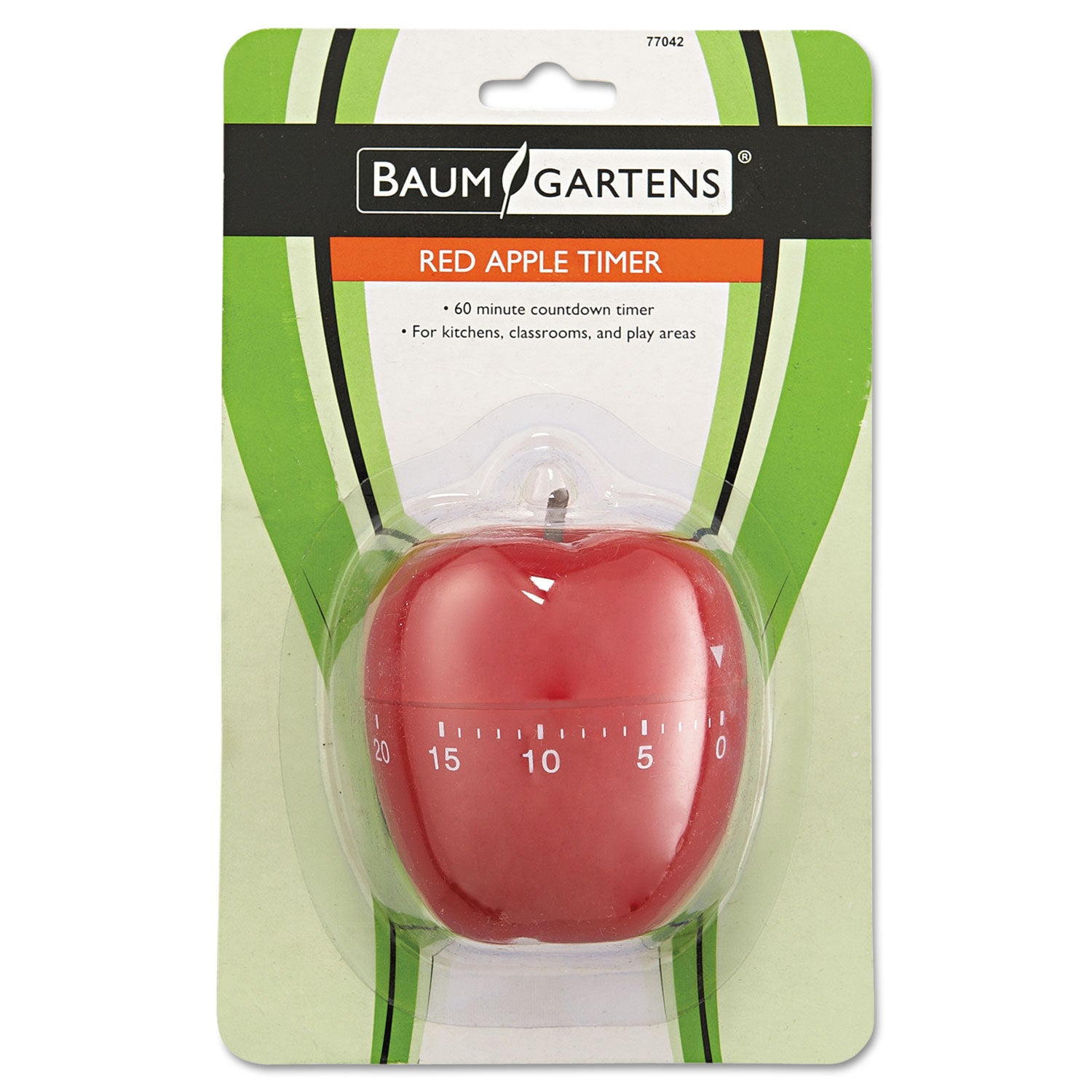 Shaped Timer, 4" Diameter x 4"h, Red Apple -