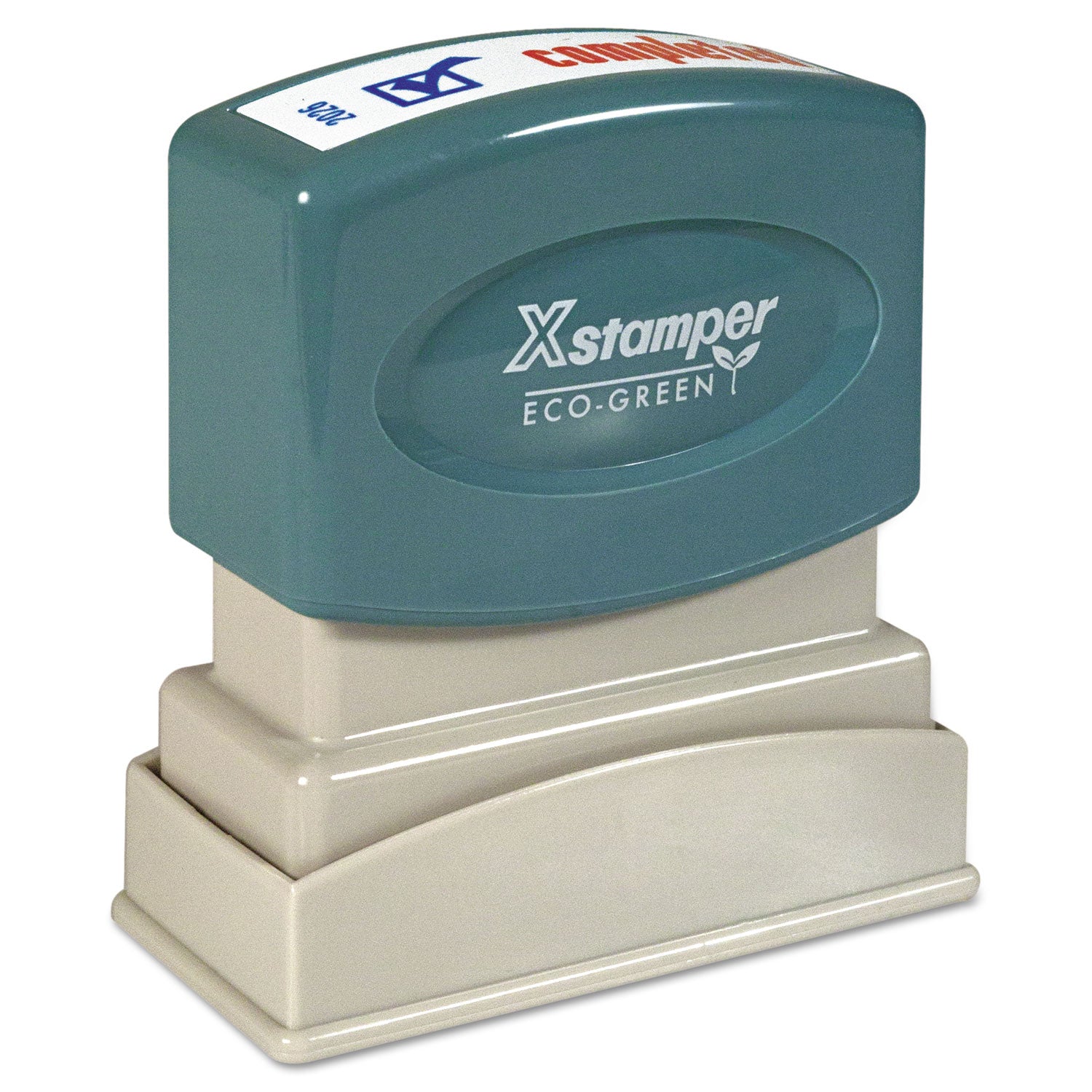 Two-Color Title Stamp, COMPLETED, Blue/Red -