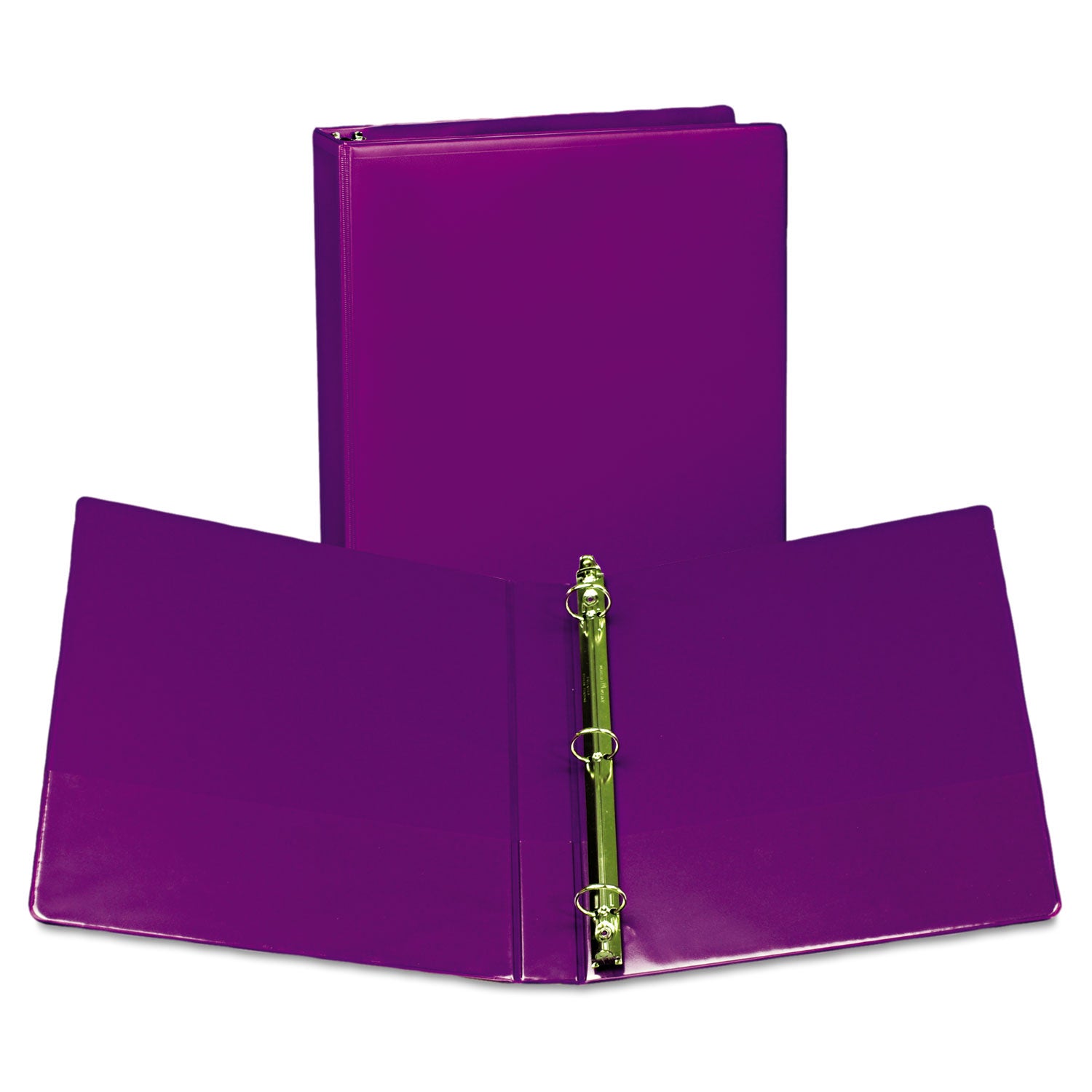 Earths Choice Plant-Based Durable Fashion View Binder, 3 Rings, 1" Capacity, 11 x 8.5, Purple, 2/Pack -