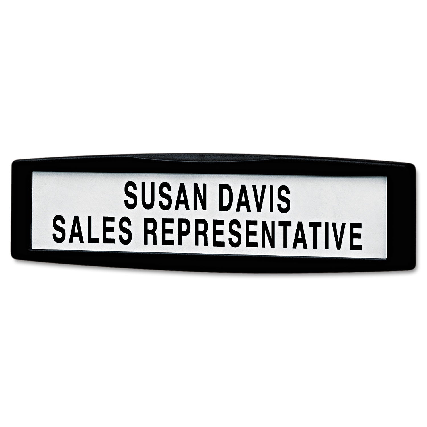 Plastic Partition Additions Nameplate, 9 x 0.75 x 2.5, Fabric Panel Mount, Dark Graphite -